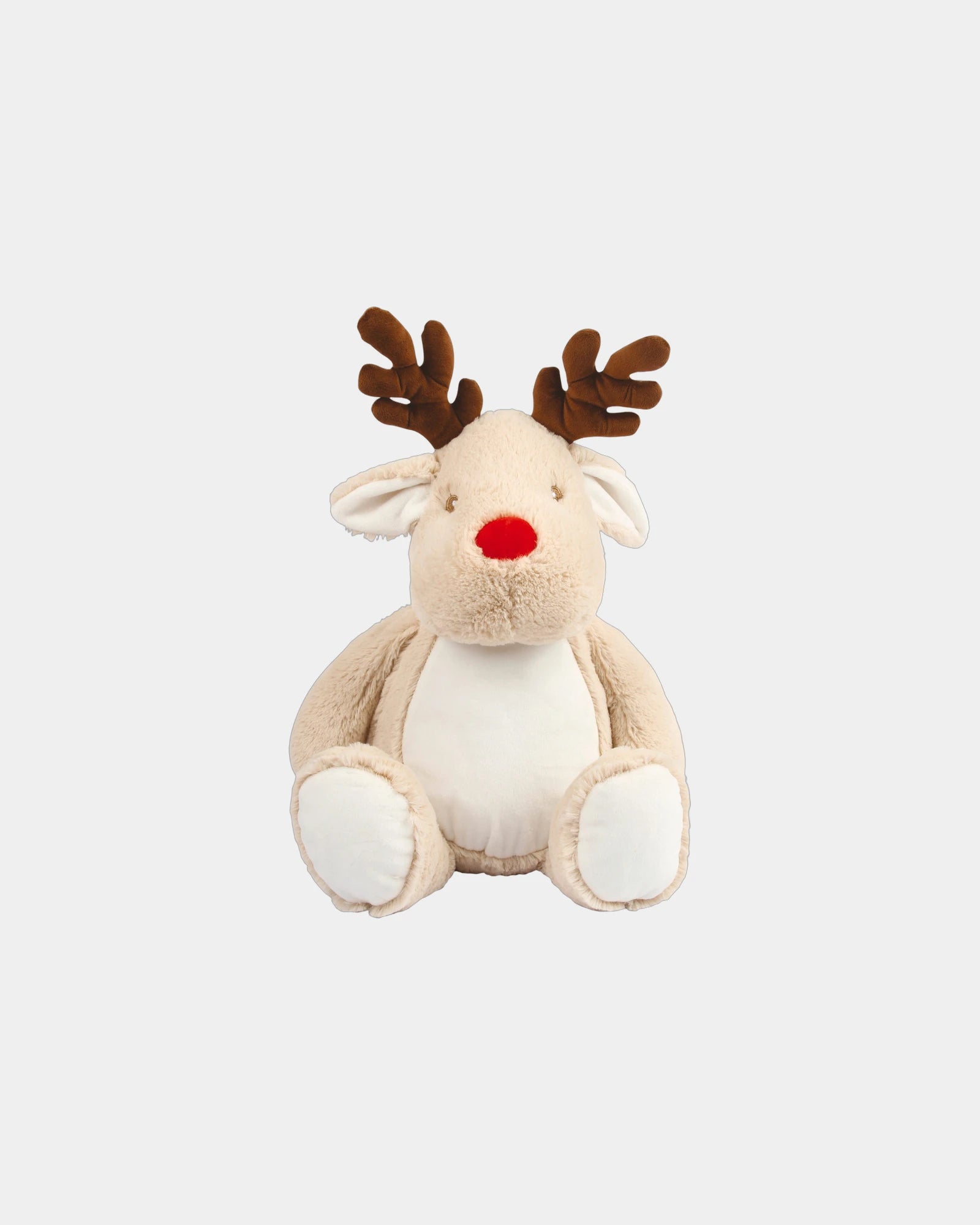 Custom zippered polyester reindeer plush toy 46 cm - Light Brown