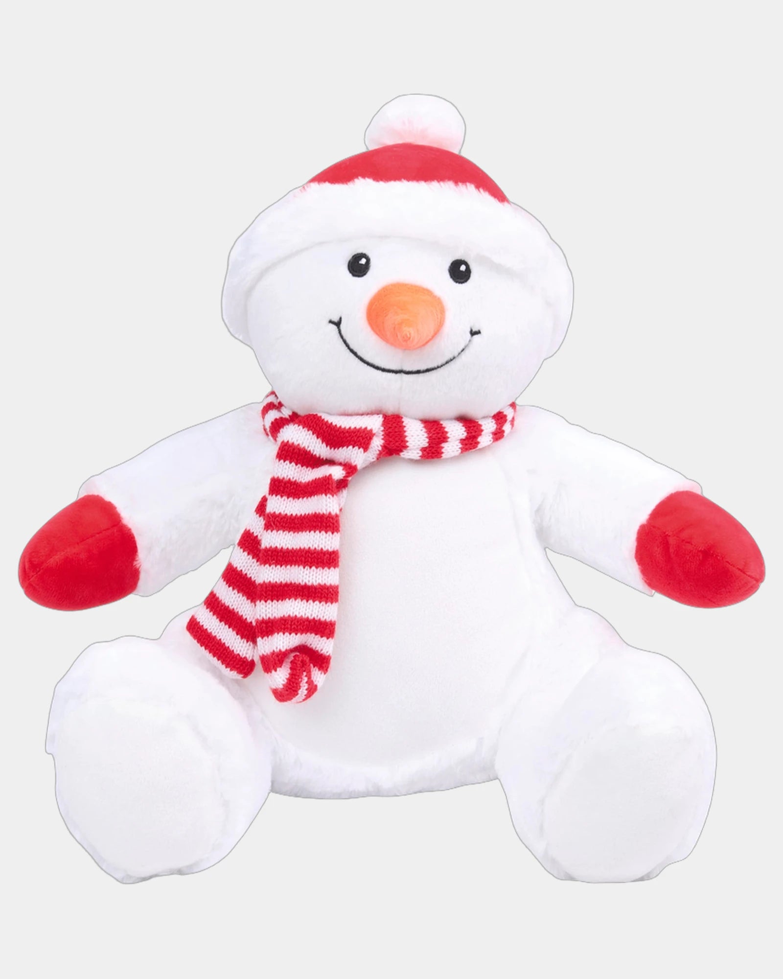 Custom zippered snowman plush toy with removable filling - 1