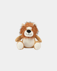 Custom zippered polyester lion plush toy - Brown