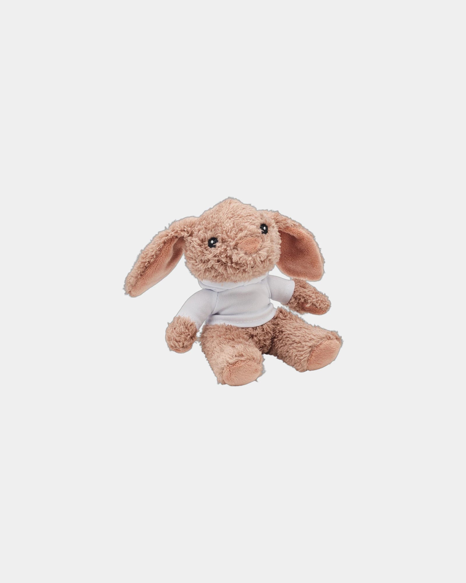 Custom PET plush bunny with hoodie - White