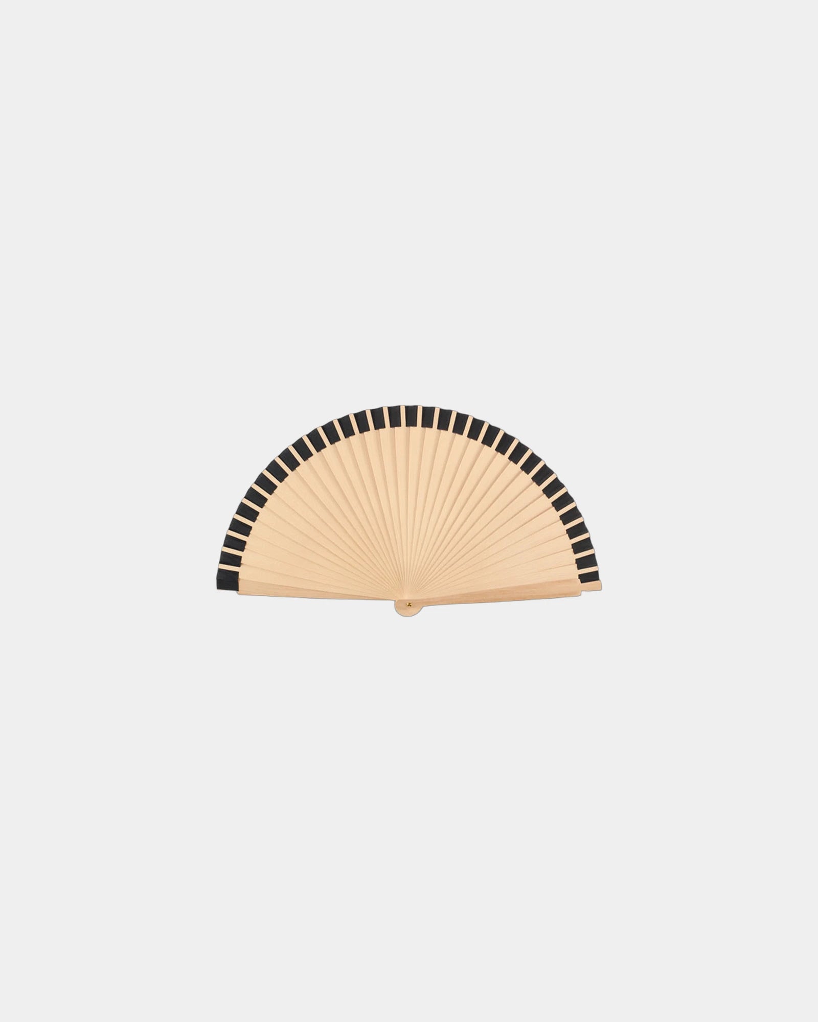 Custom wood hand fan with 34-rib polyester design - 1