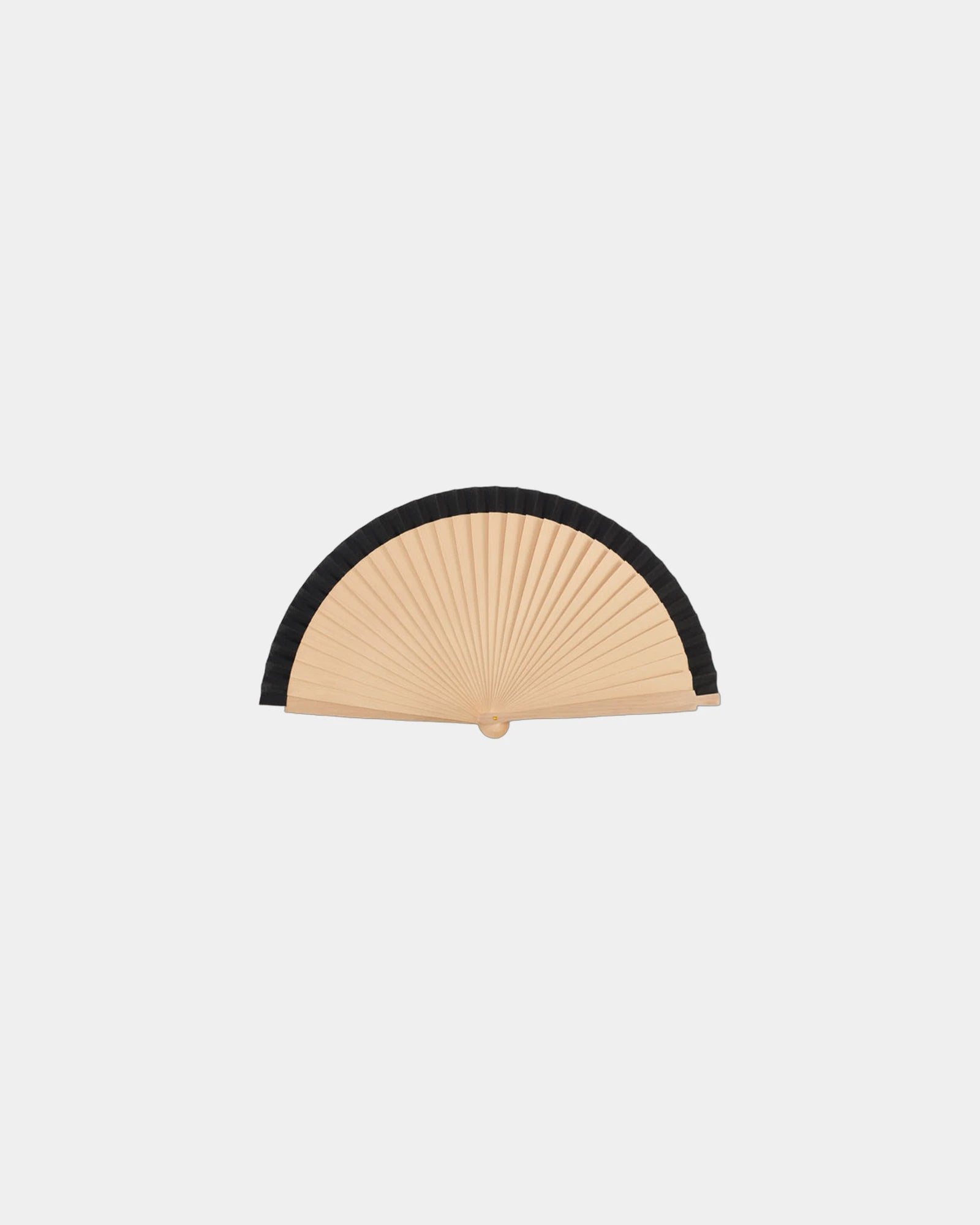 Custom wood hand fan with 34-rib polyester design - Black