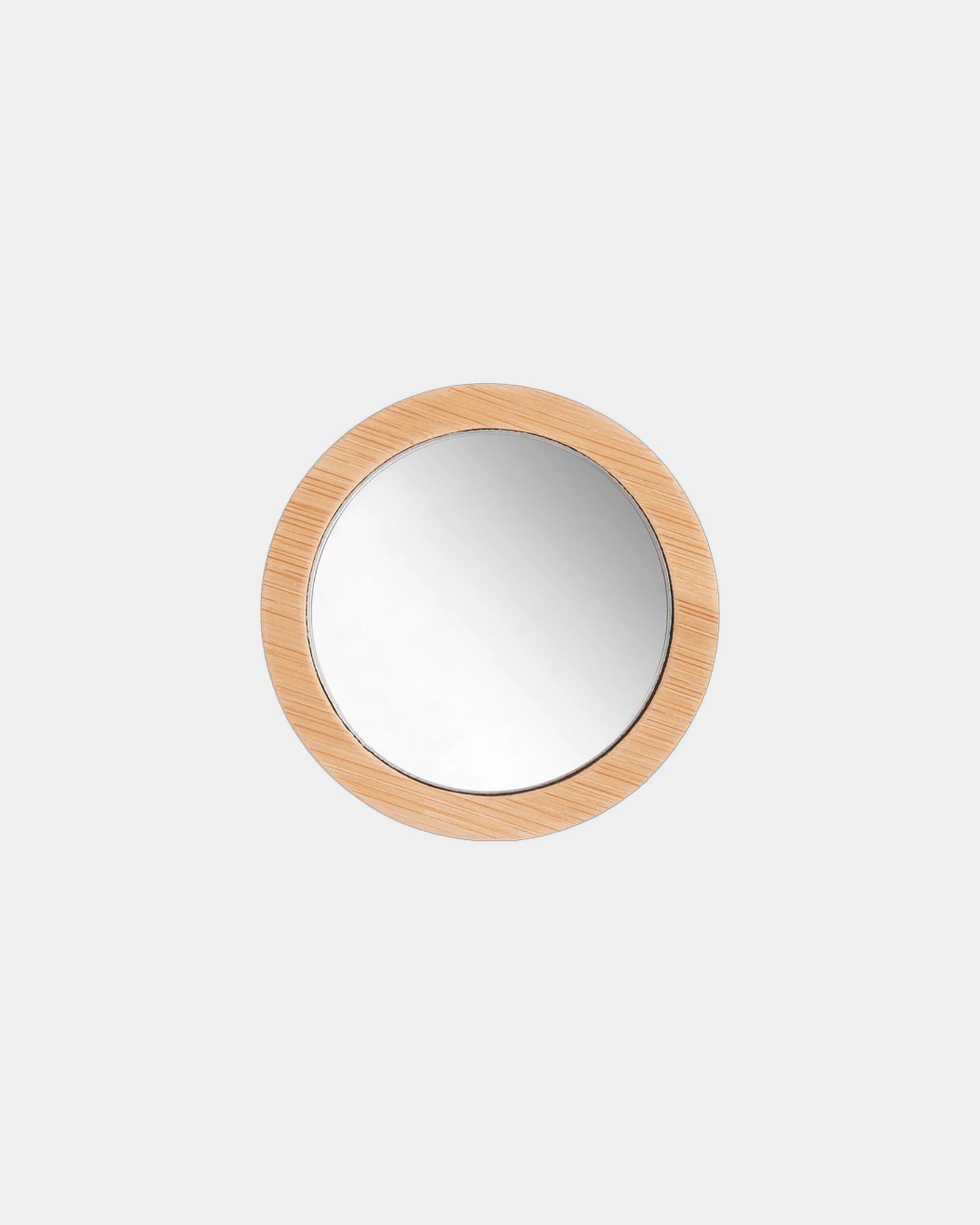 Custom FSC-certified bamboo pocket mirror with pouch - 2