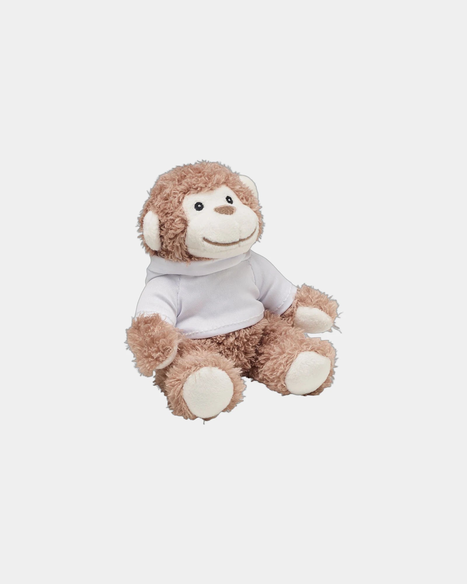 Custom plush monkey with hoodie sweater - White