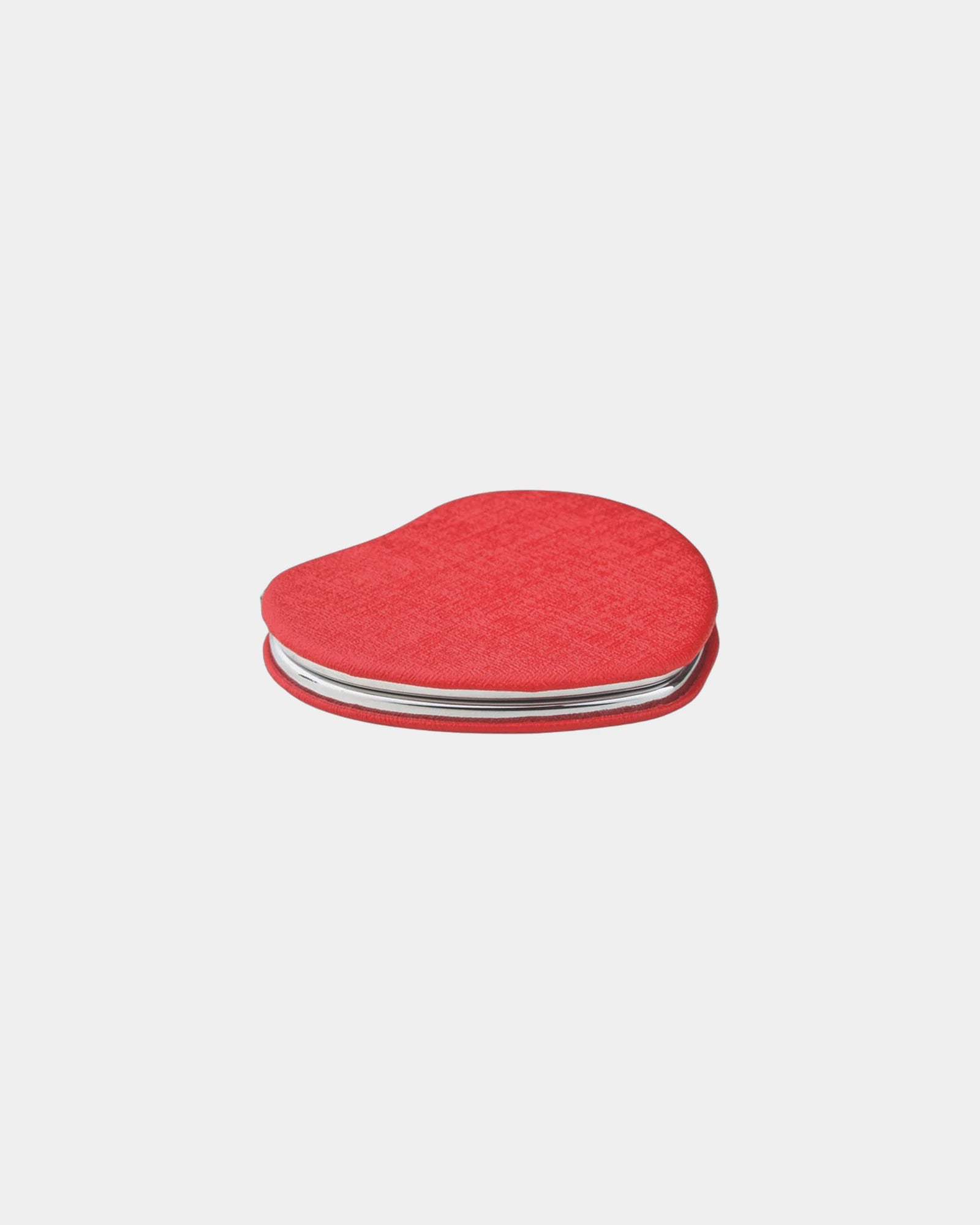 Custom heart-shaped PU pocket mirror with magnetic close - 1