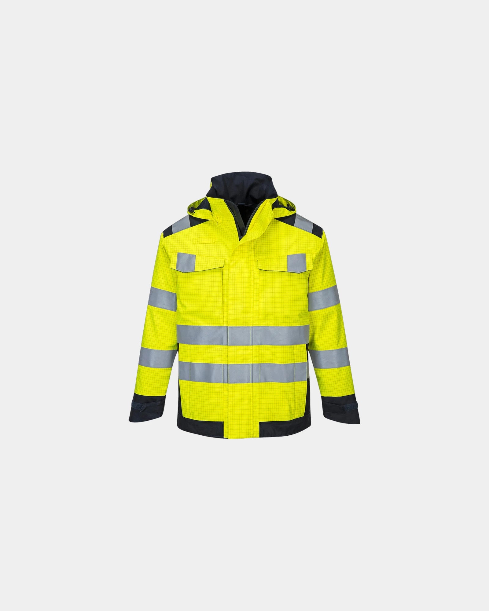 Promotional waterproof rain jacket - Yellow-Navy