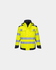 Promotional waterproof rain jacket - Yellow-Navy