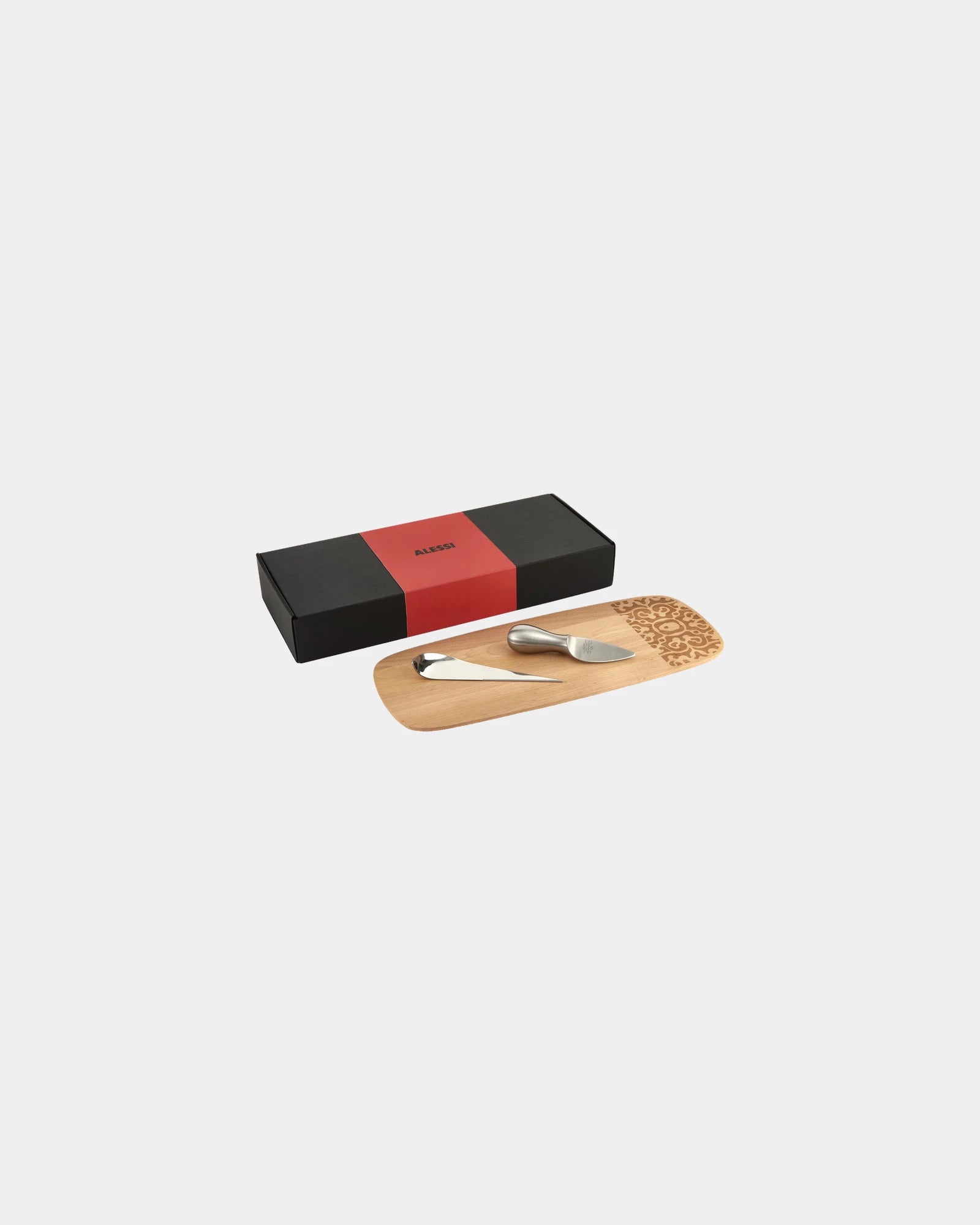Custom eco-friendly cheese gift set Alessi Dressed in Wood - Gray