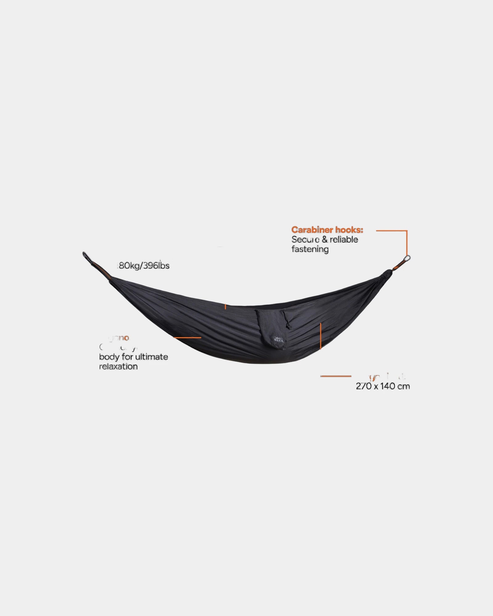 Hamac nylon recyclé 270 x 140 cm à personnaliser - 2