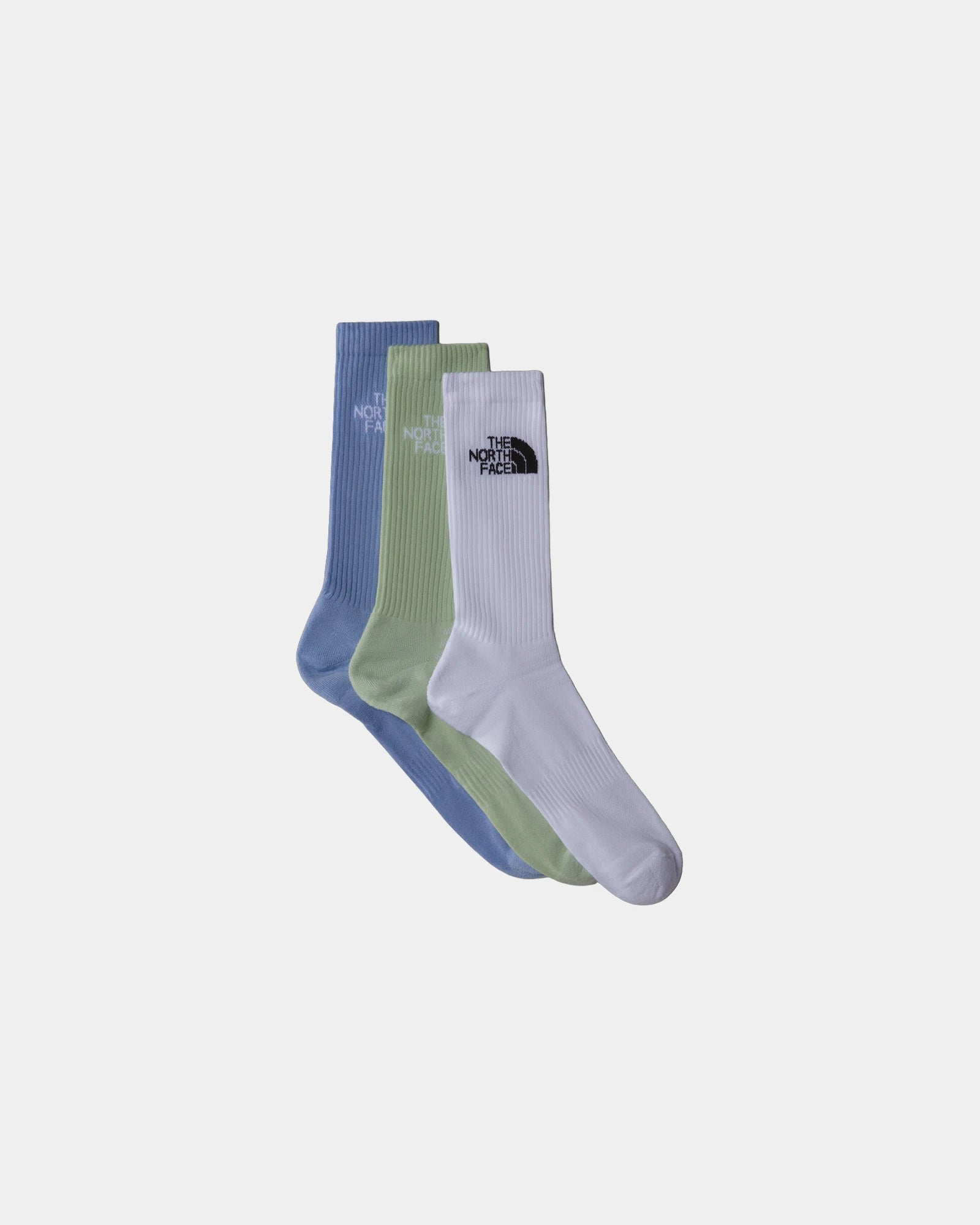 Custom cushioned Multi Sport mid-calf socks The North Face - Tnf White-Misty Sage-Steel Blue