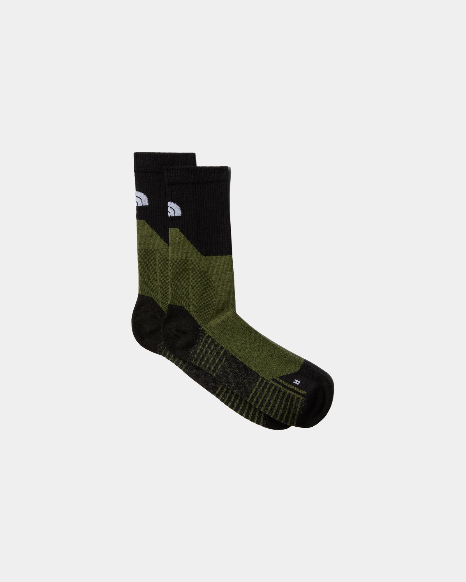 Custom mid-calf hiking socks The North Face - Bark Mist-Woodland Green-Tnf Black