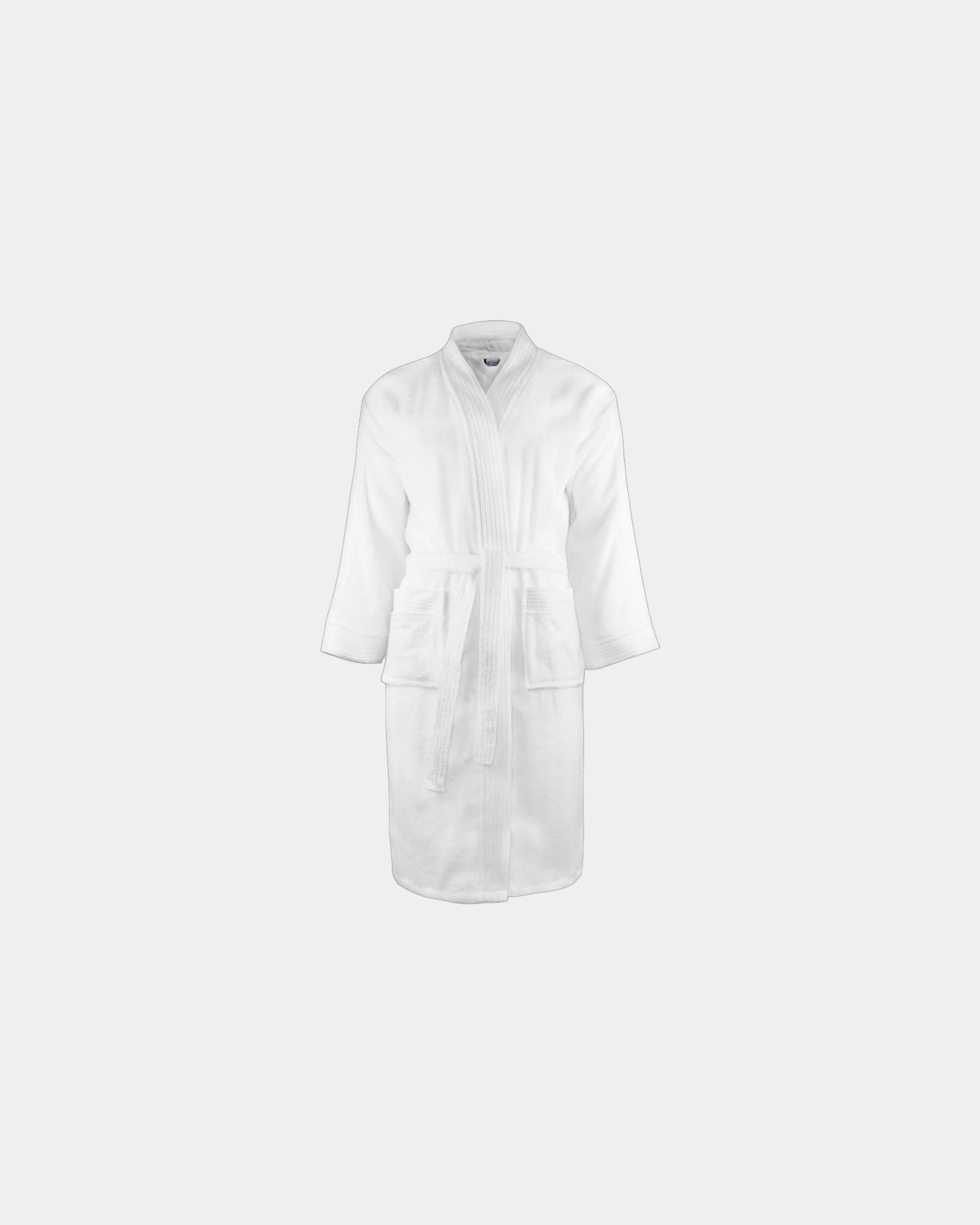 Custom cotton terry bathrobe 340 g/m² absorbent robe - White