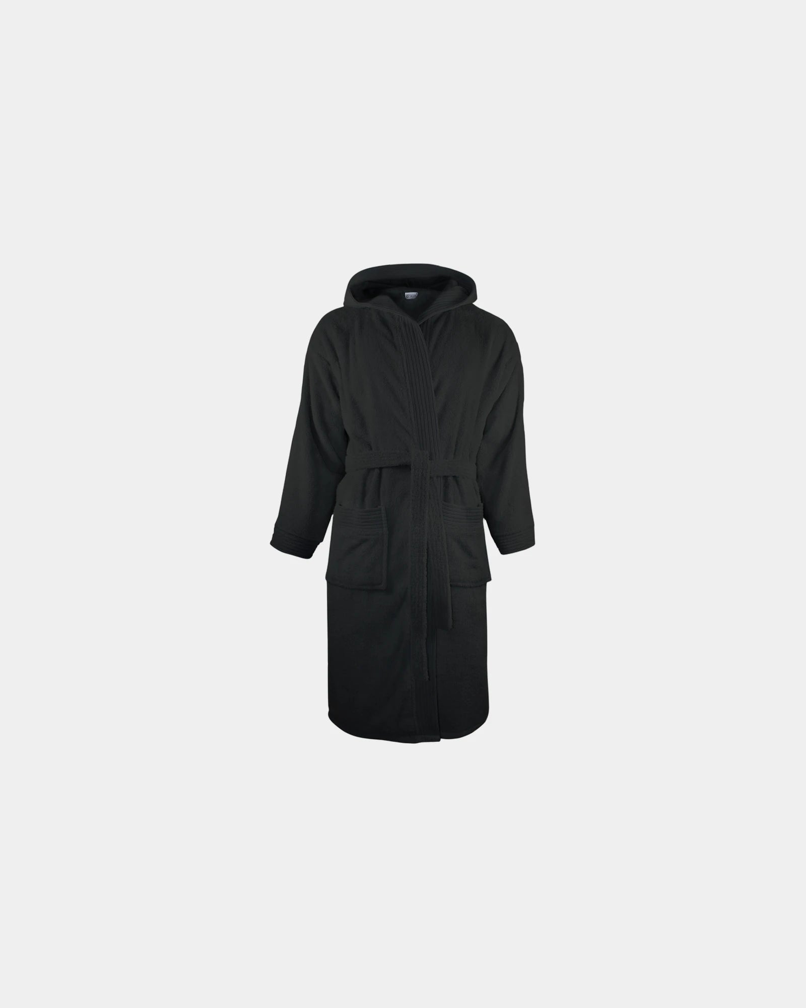 Custom cotton hooded bathrobe 420 gsm terry cloth - Black
