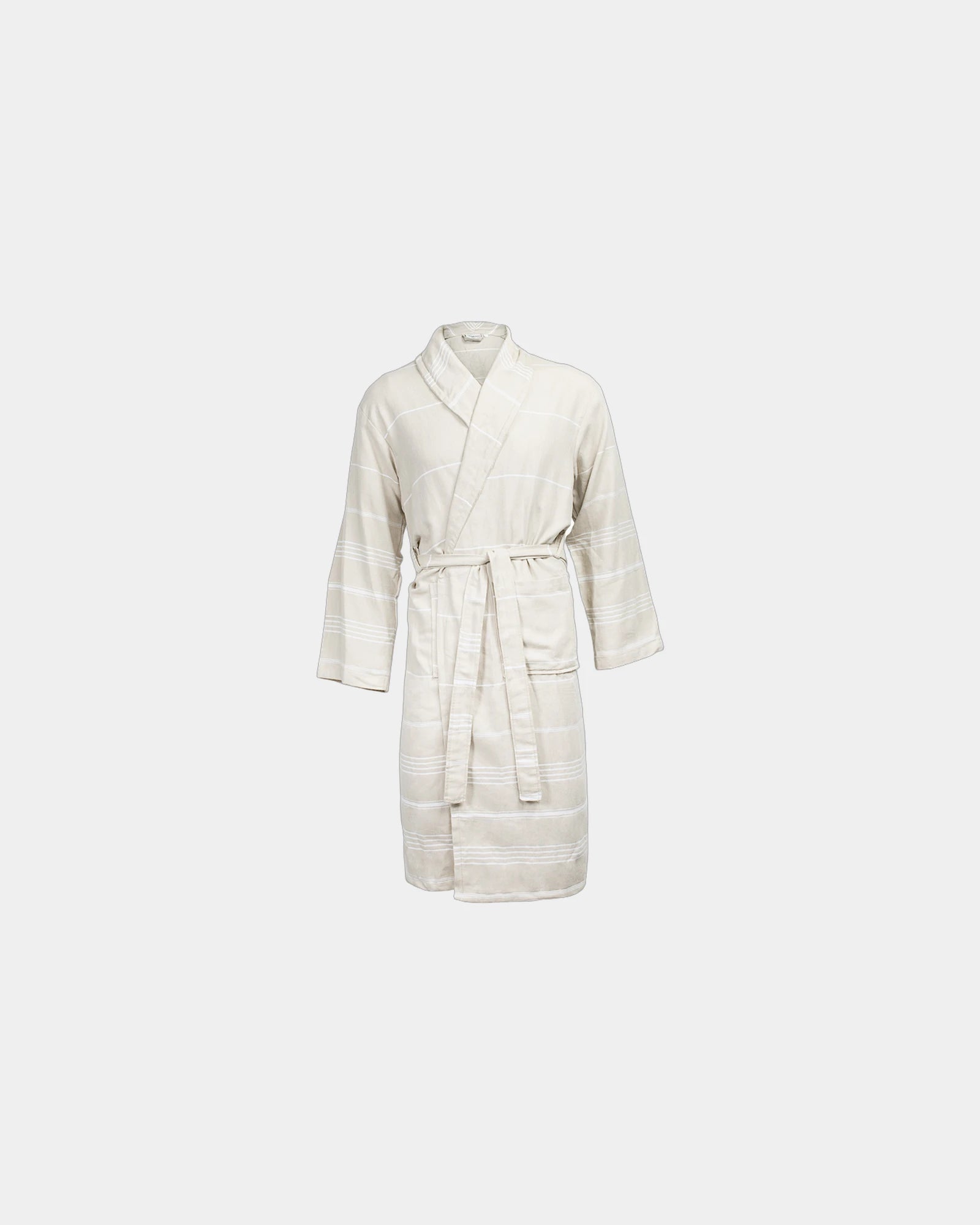 Custom cotton hamam bathrobe fast-drying 150 g/m² - Beige / White