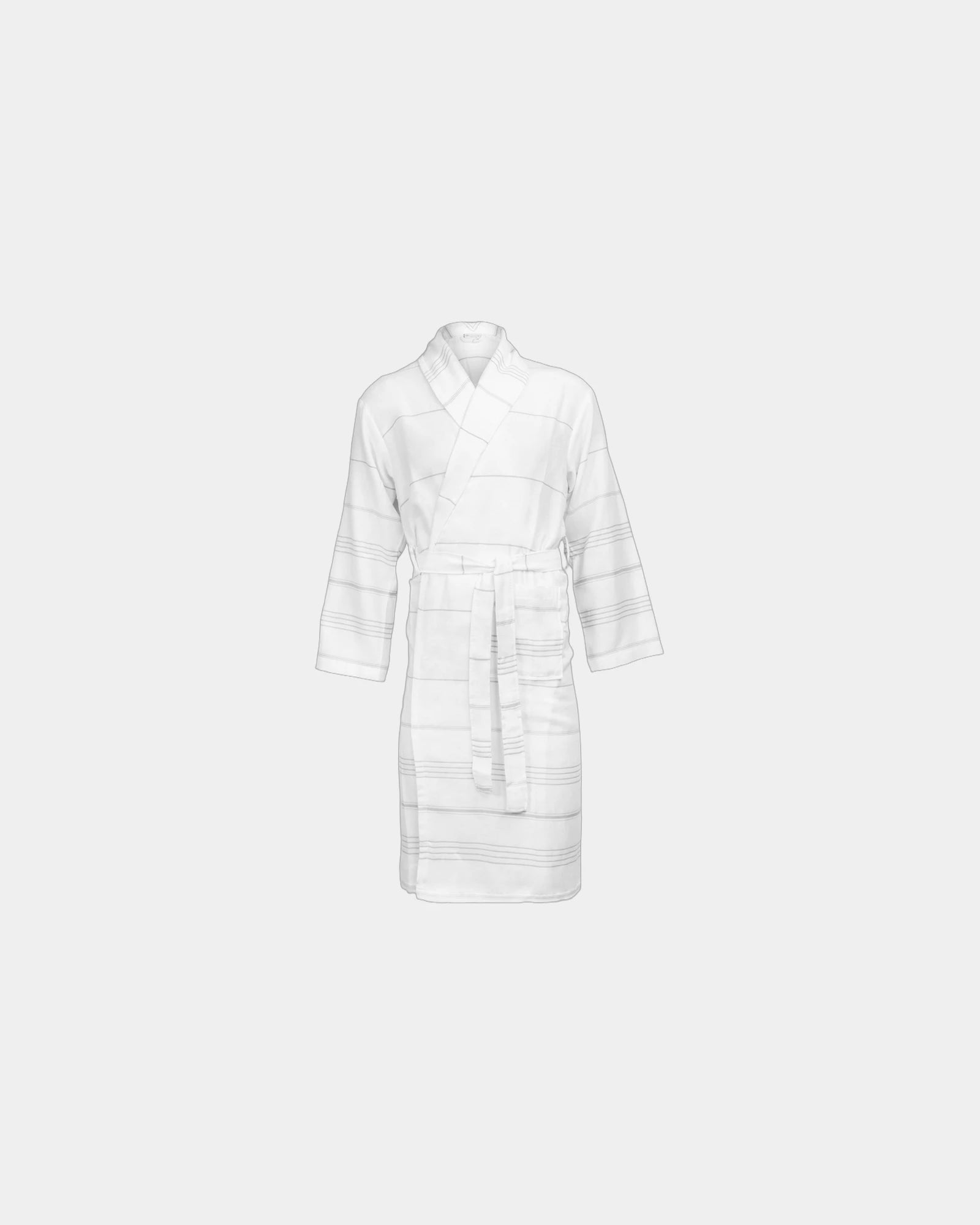 Custom cotton hamam bathrobe fast-drying 150 g/m² - White / Grey