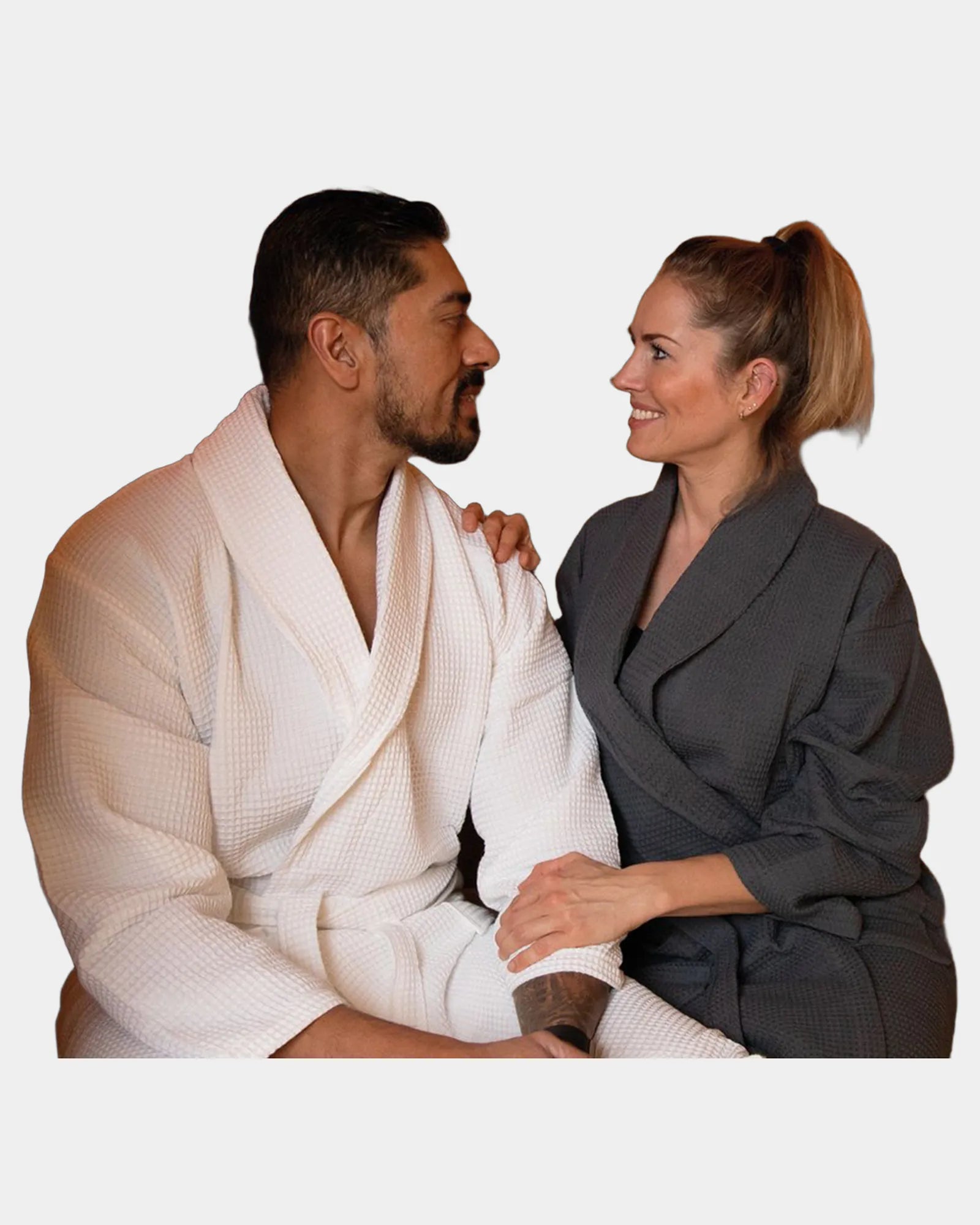 Custom cotton waffle bathrobe for hotels and spas - 1