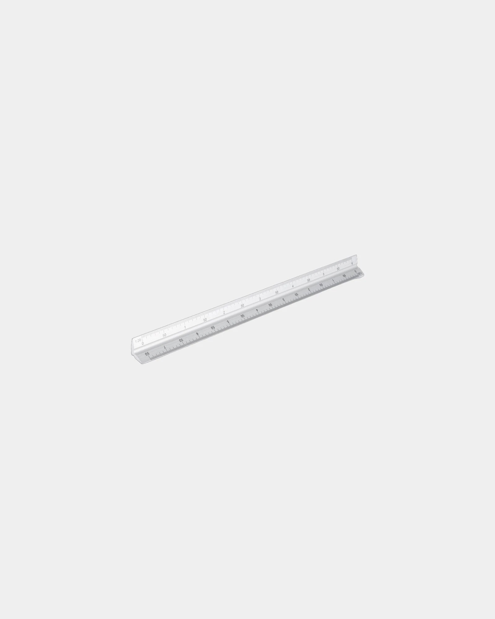 Promotional aluminium triangular ruler 30cm - Silver