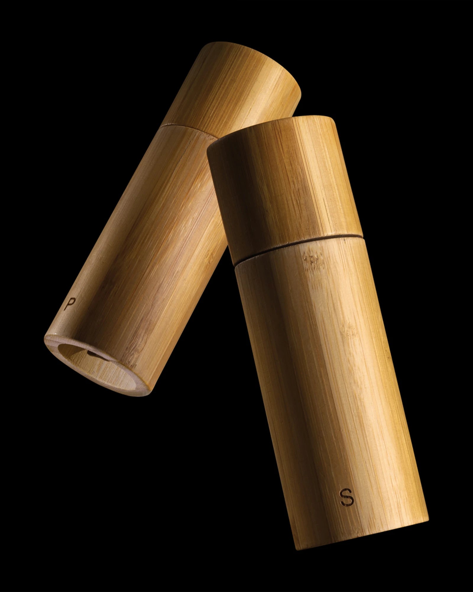 Promotional bamboo salt and pepper set - 6