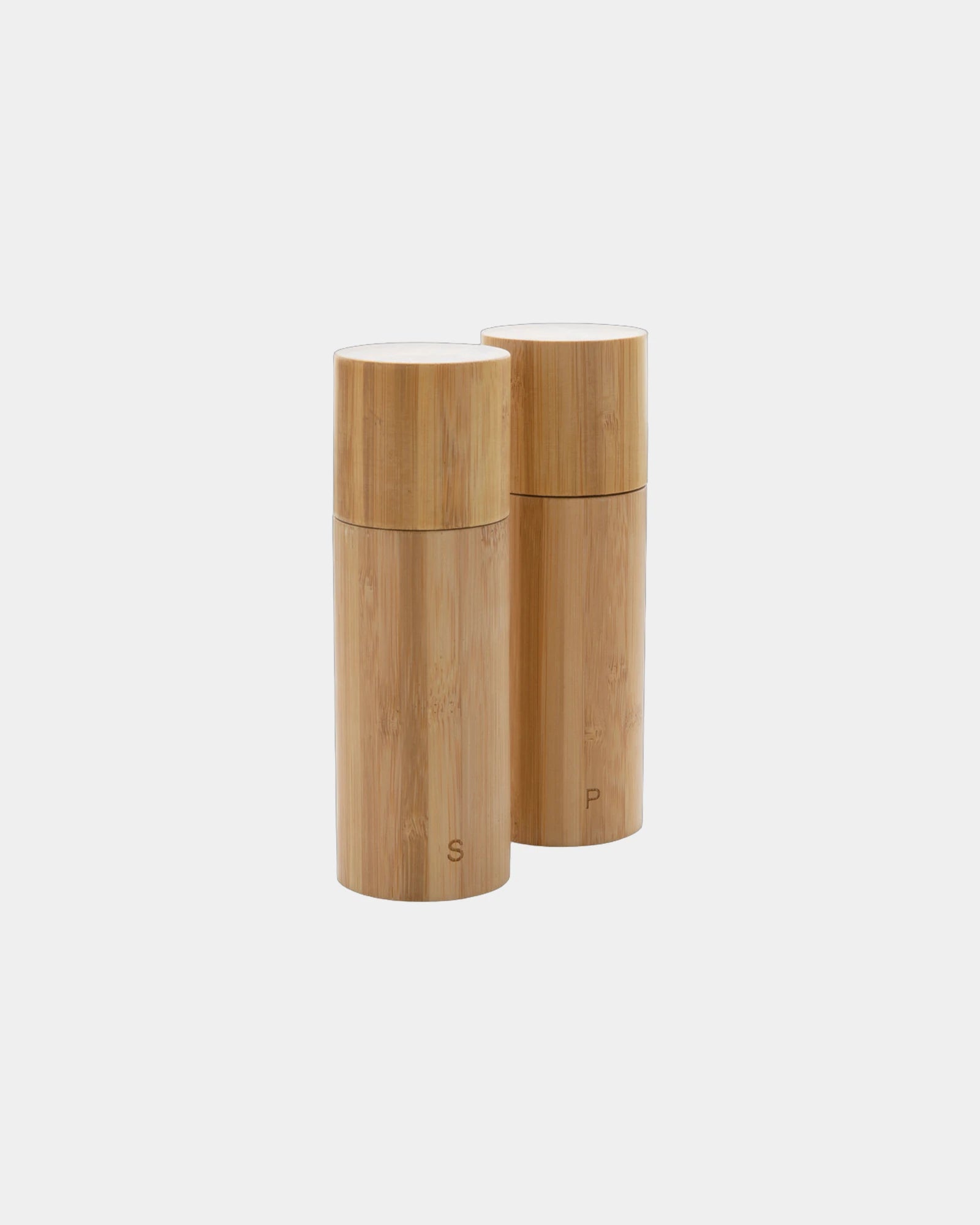Promotional bamboo salt and pepper set - Brown
