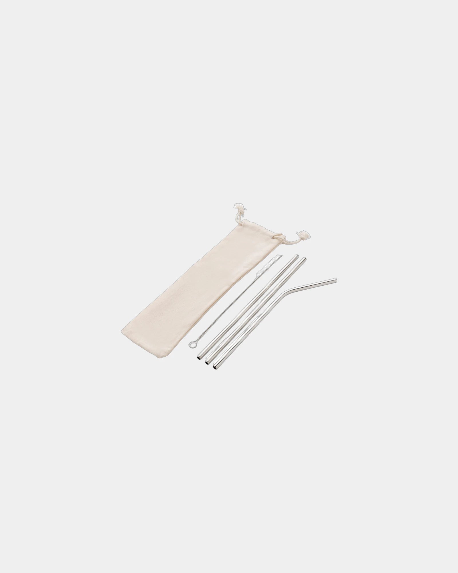 Promotional stainless steel straw set - Silver