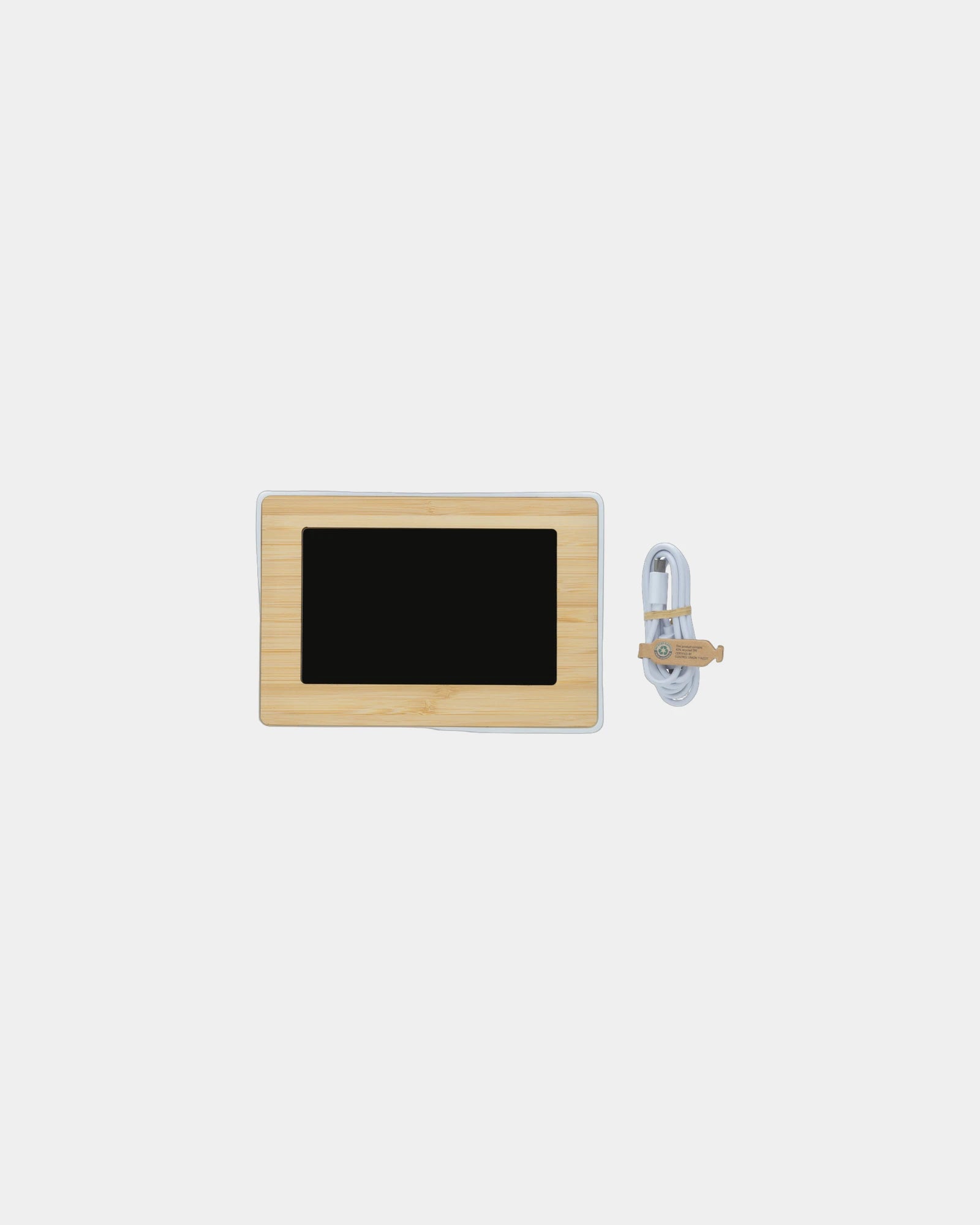 Promotional recycled bamboo LED clock - 1