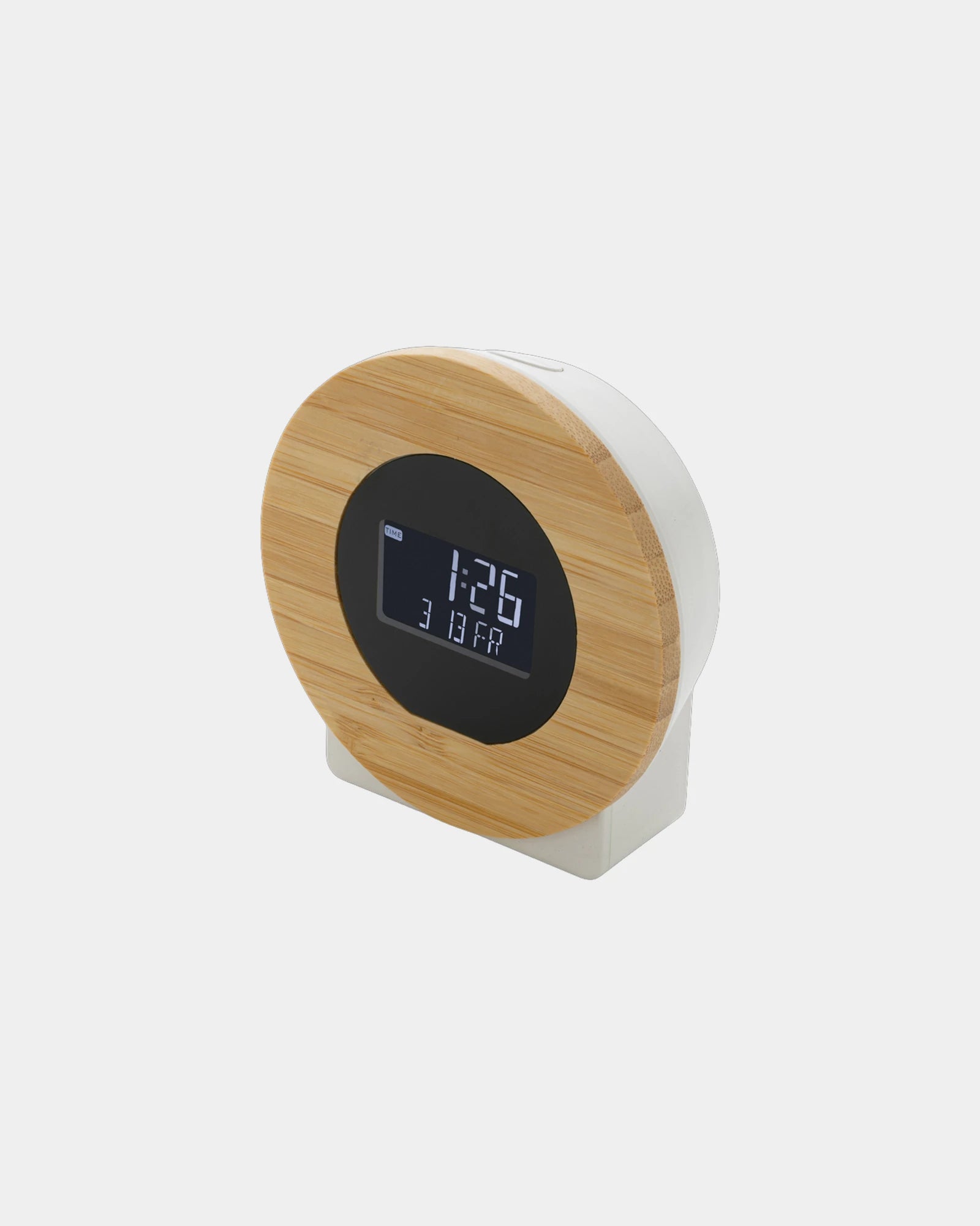 Promotional recycled ABS bamboo desk clock - Brown