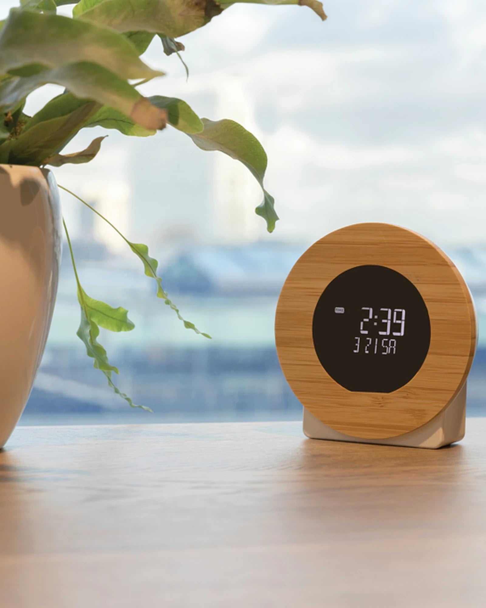 Promotional recycled ABS bamboo desk clock - 5