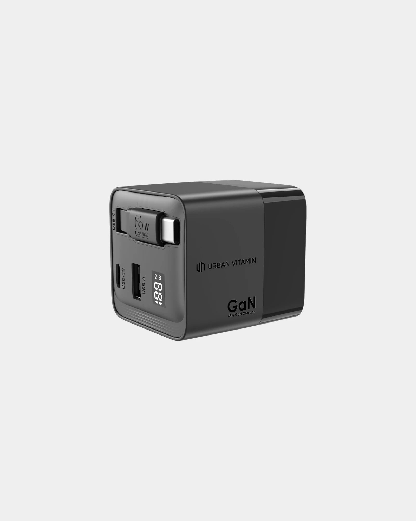 Custom eco-friendly 65W charger Urban Vitamin Mendocino - Black