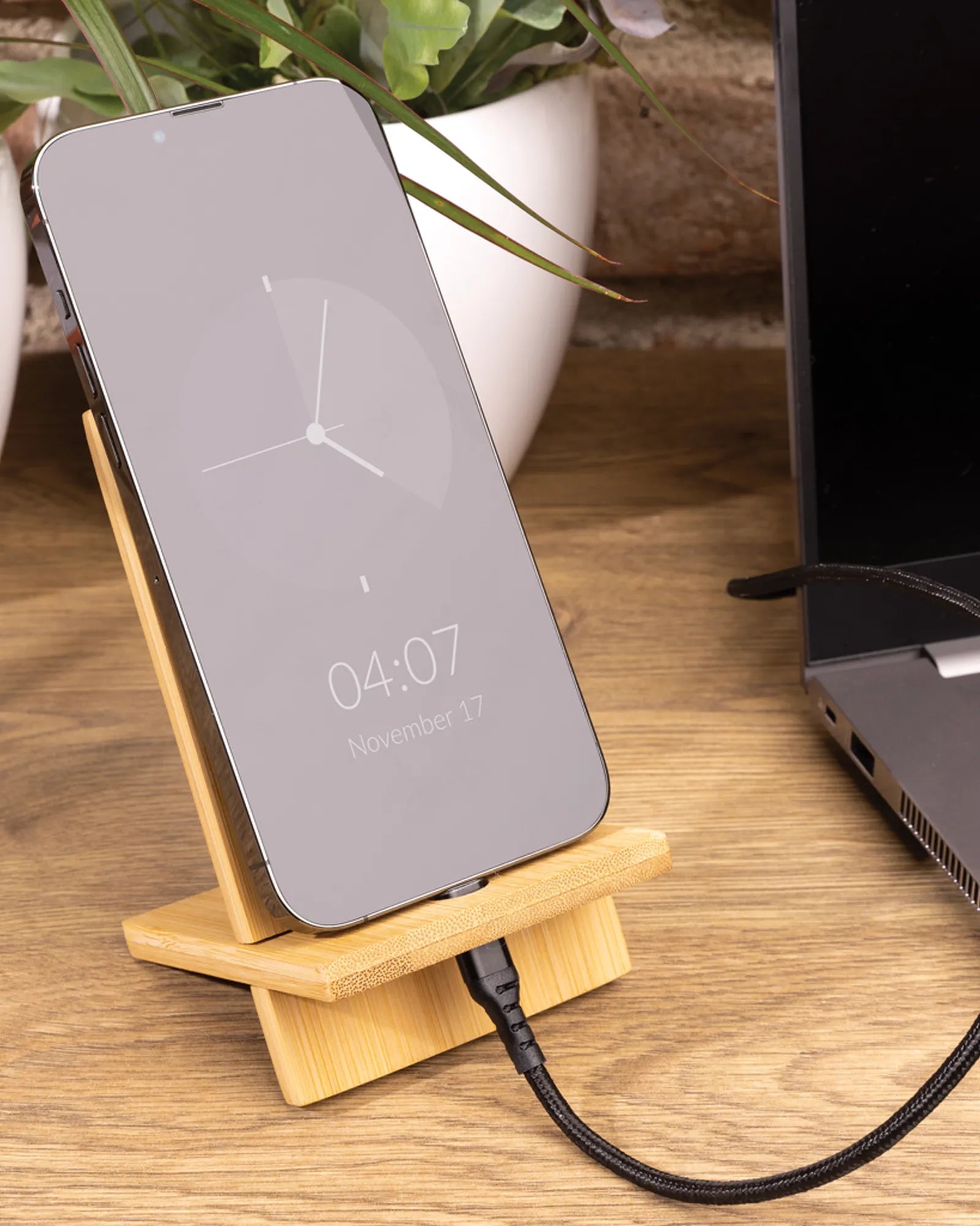 Promotional FSC bamboo phone stand - 4