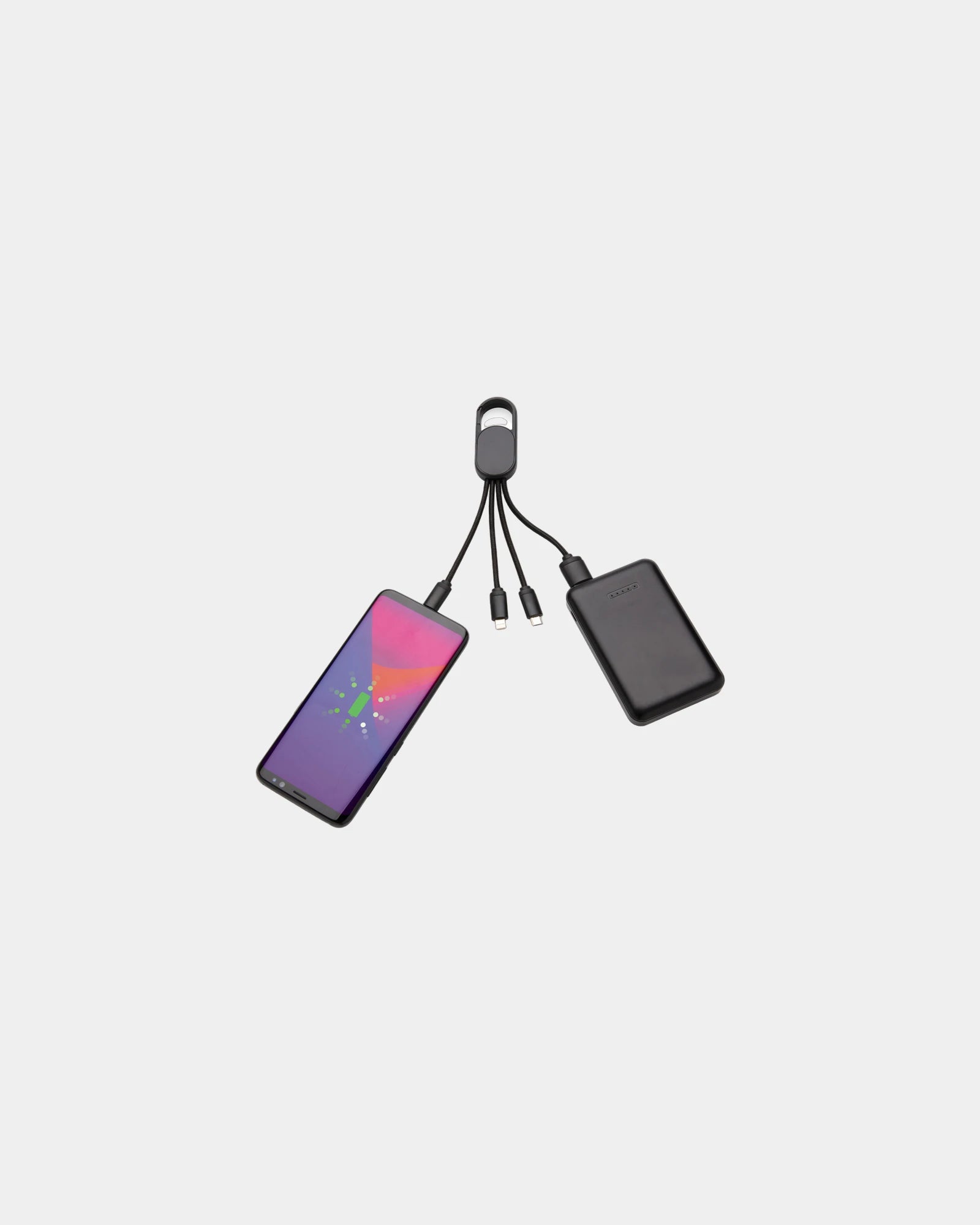 Promotional 4-in-1 charging cable with carabiner - 1