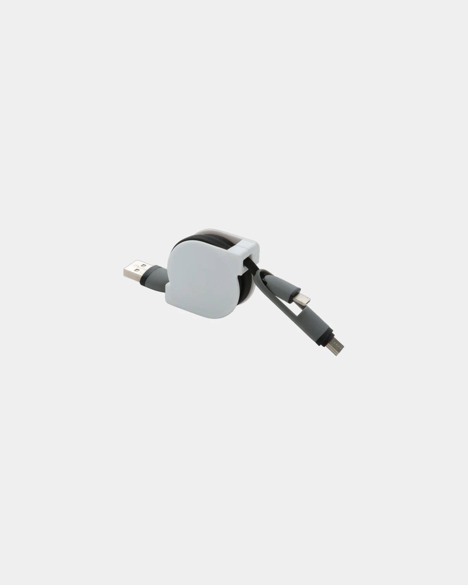 Promotional retractable 3-in-1 charging cable - Black