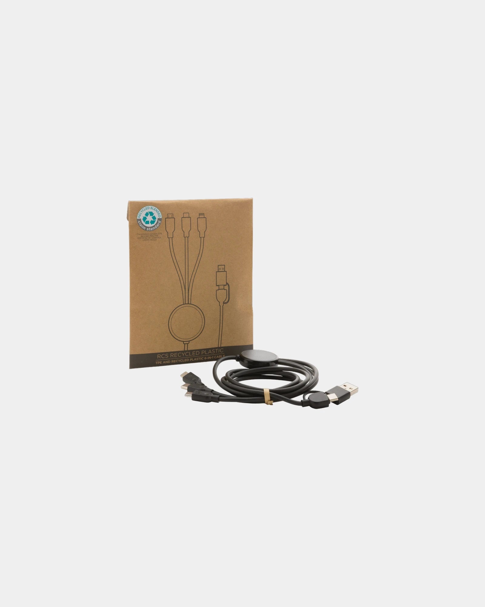 Custom recycled 6-in-1 charging cable - 1