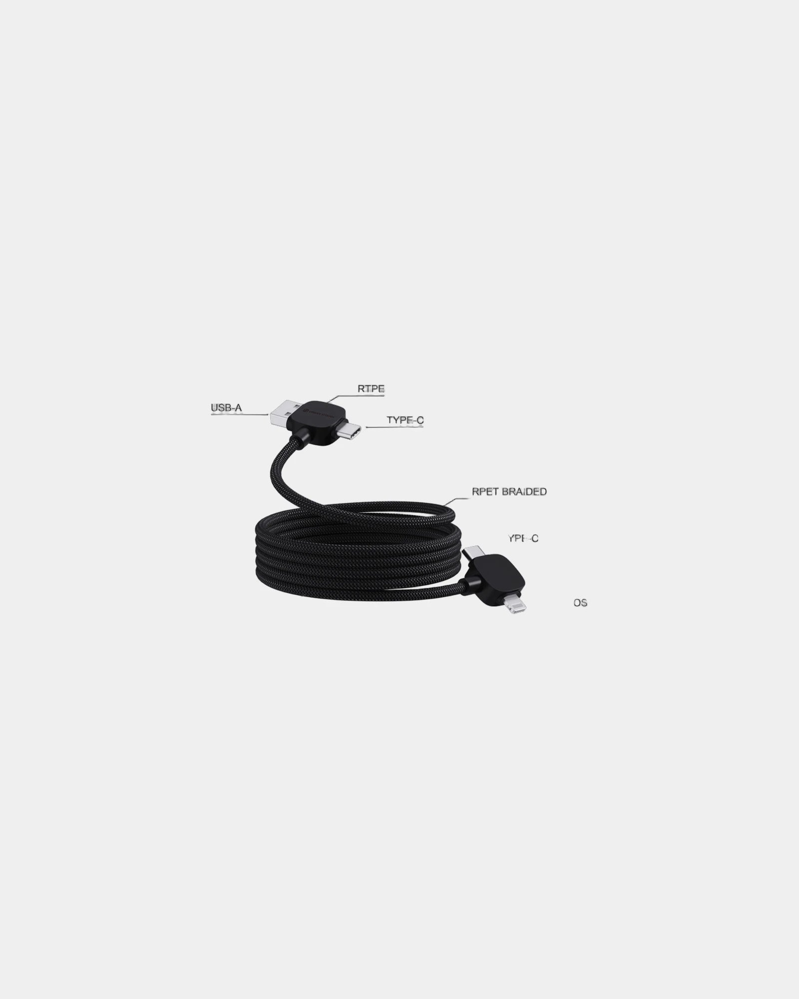 Custom recycled 65W cable Urban Vitamin Stockton - 1