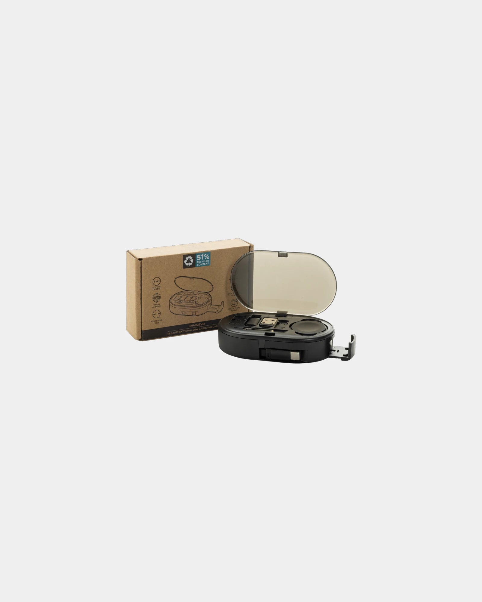 Promotional recycled plastic 60W charging kit - 1