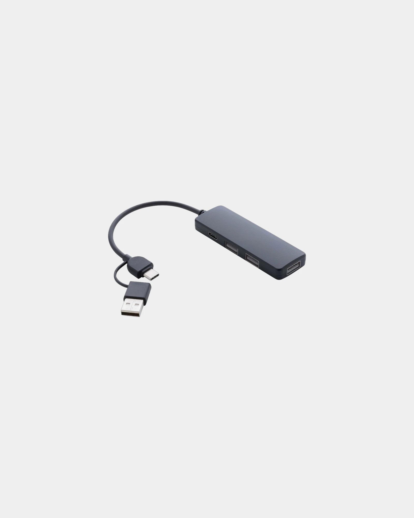 Promotional recycled plastic USB hub - Black