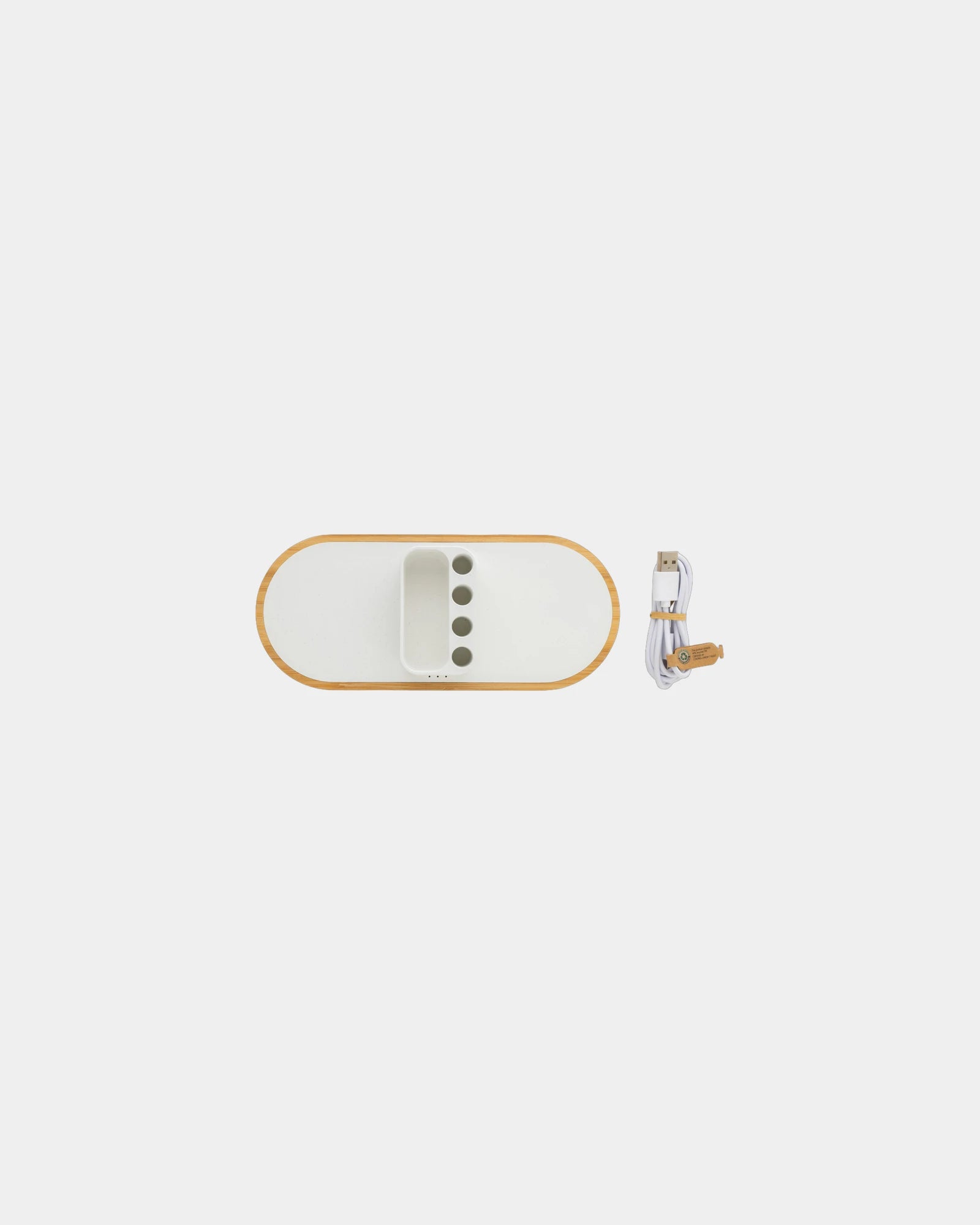 Custom recycled plastic bamboo wireless charger - 5