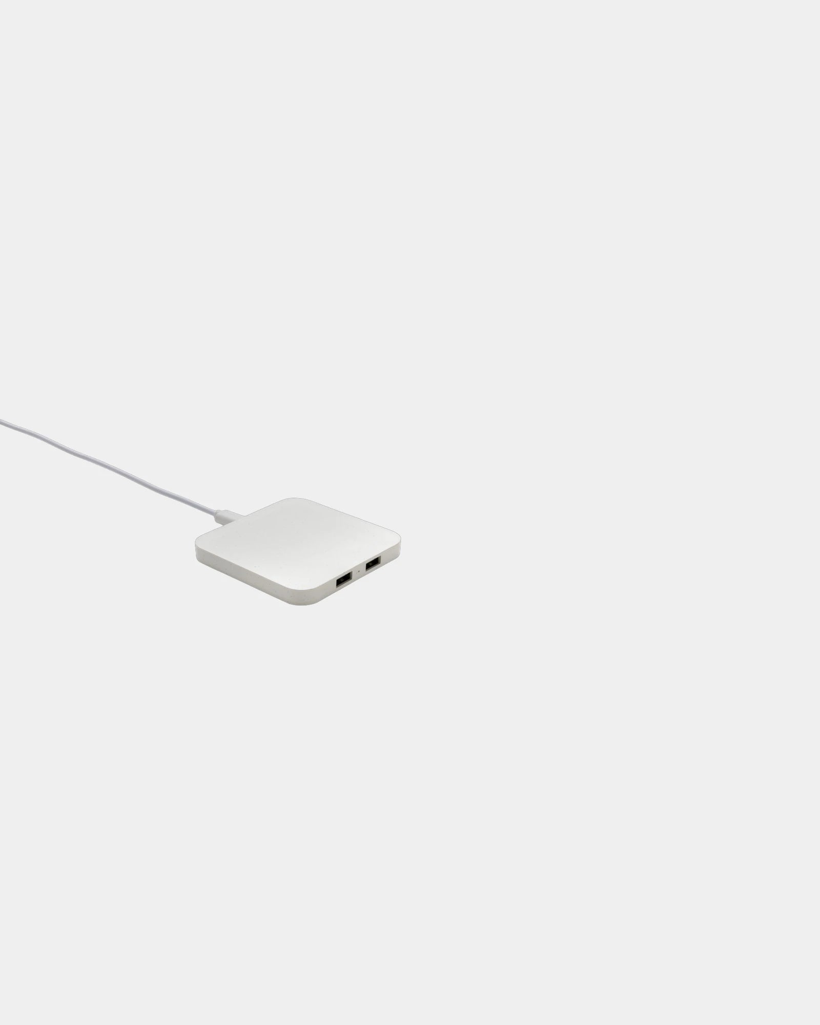 Promotional recycled ABS wireless charger with USB ports - White