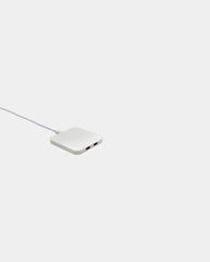 Promotional recycled ABS wireless charger with USB ports - White