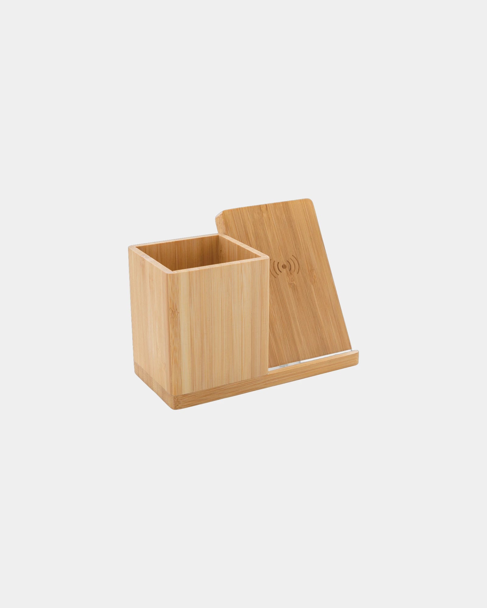 Custom bamboo wireless charger 10W Calgary - Brown