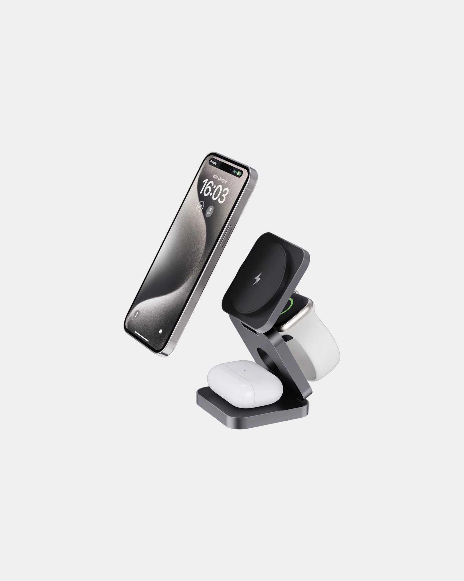 Promotional recycled aluminum 15W wireless charger - Grey