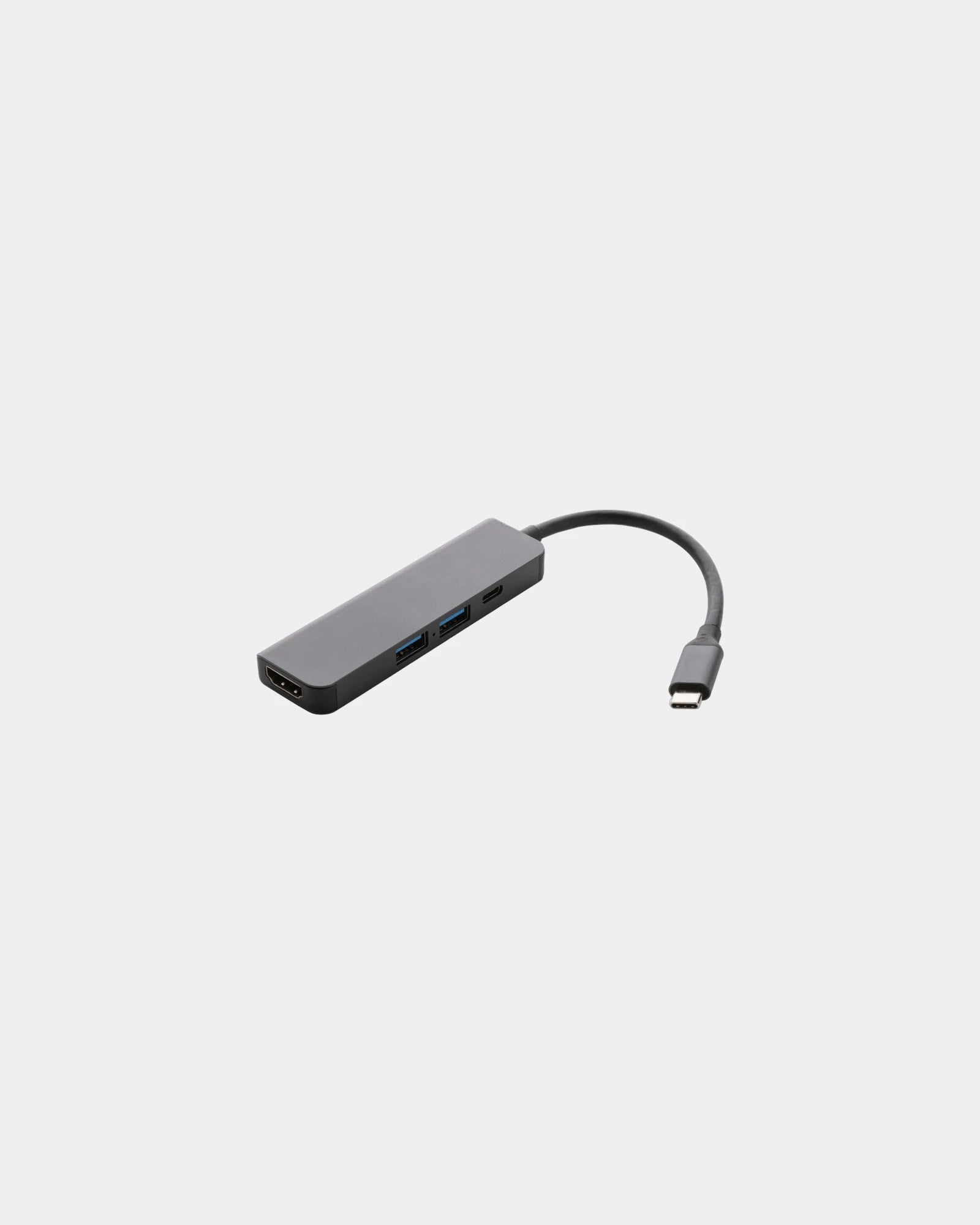 Promotional recycled aluminum hub with HDMI - Grey