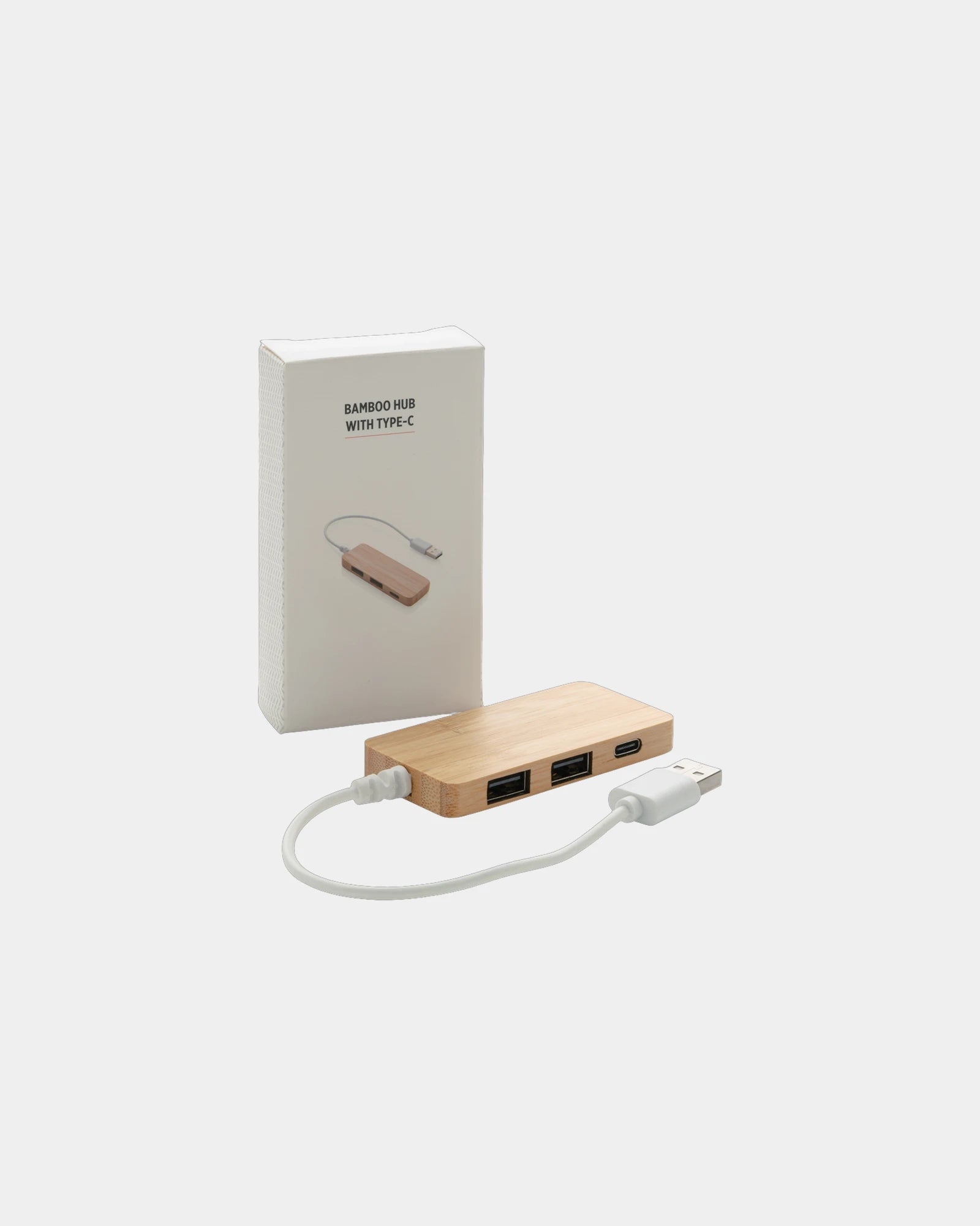 Custom bamboo USB hub with Type C - 2