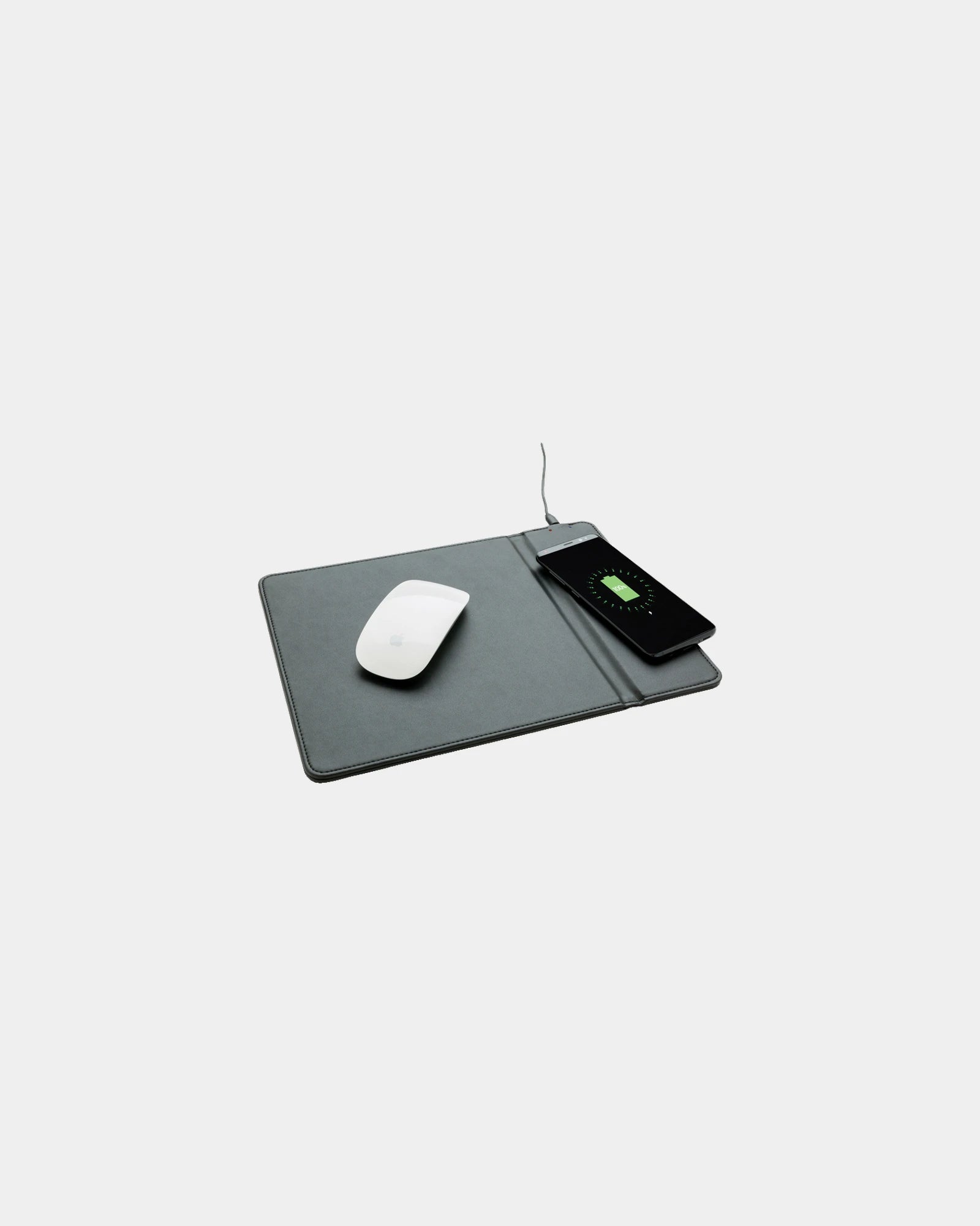 Promotional PU mouse pad with 5W wireless charger - Black