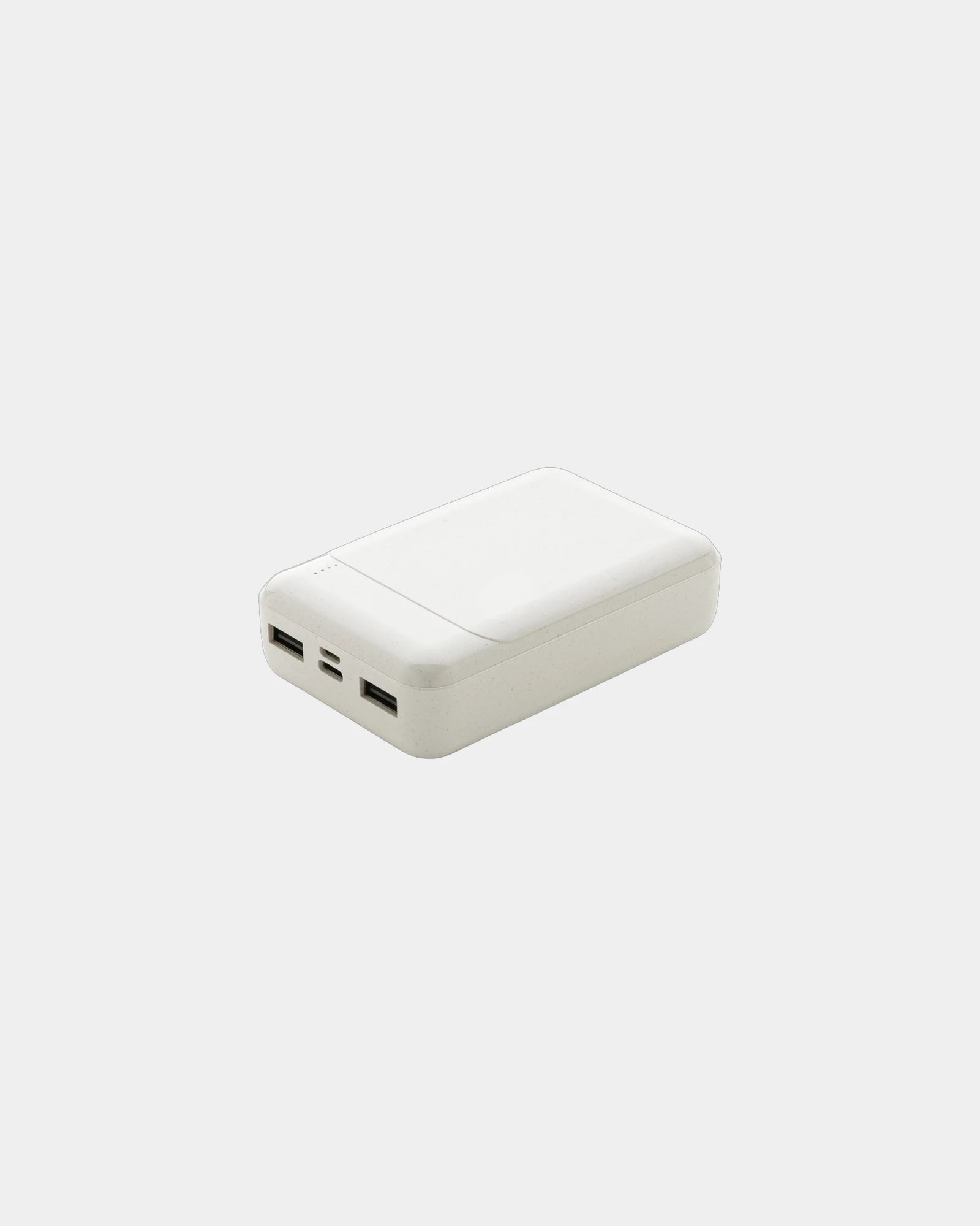 Promotional recycled plastic 10,000 mAh power bank - White
