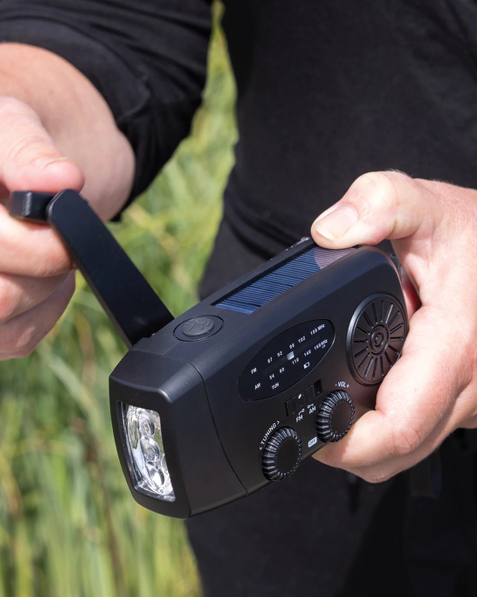 Promotional recycled plastic emergency radio RescueWave - 7