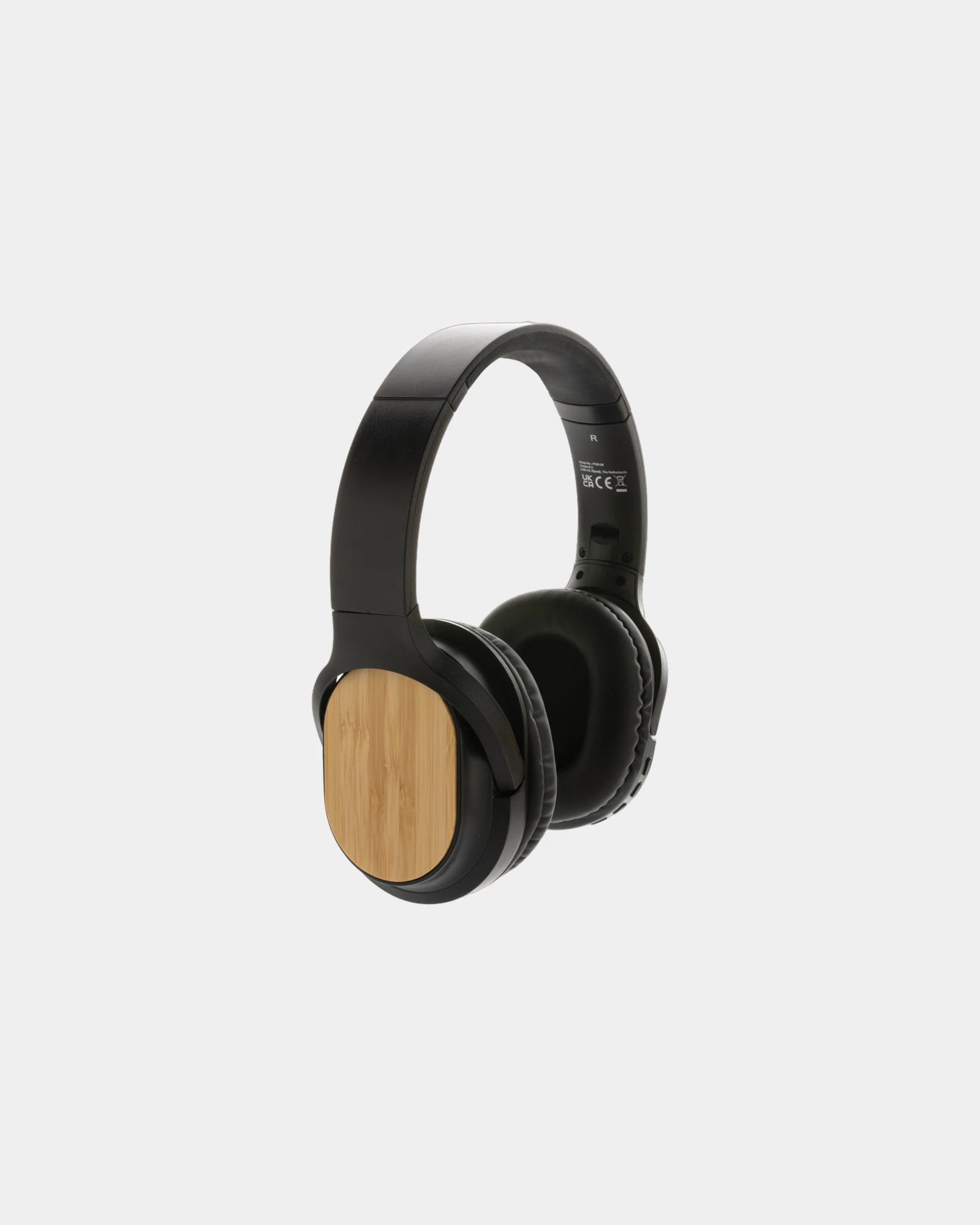 Promotional wireless bamboo headphones - Black