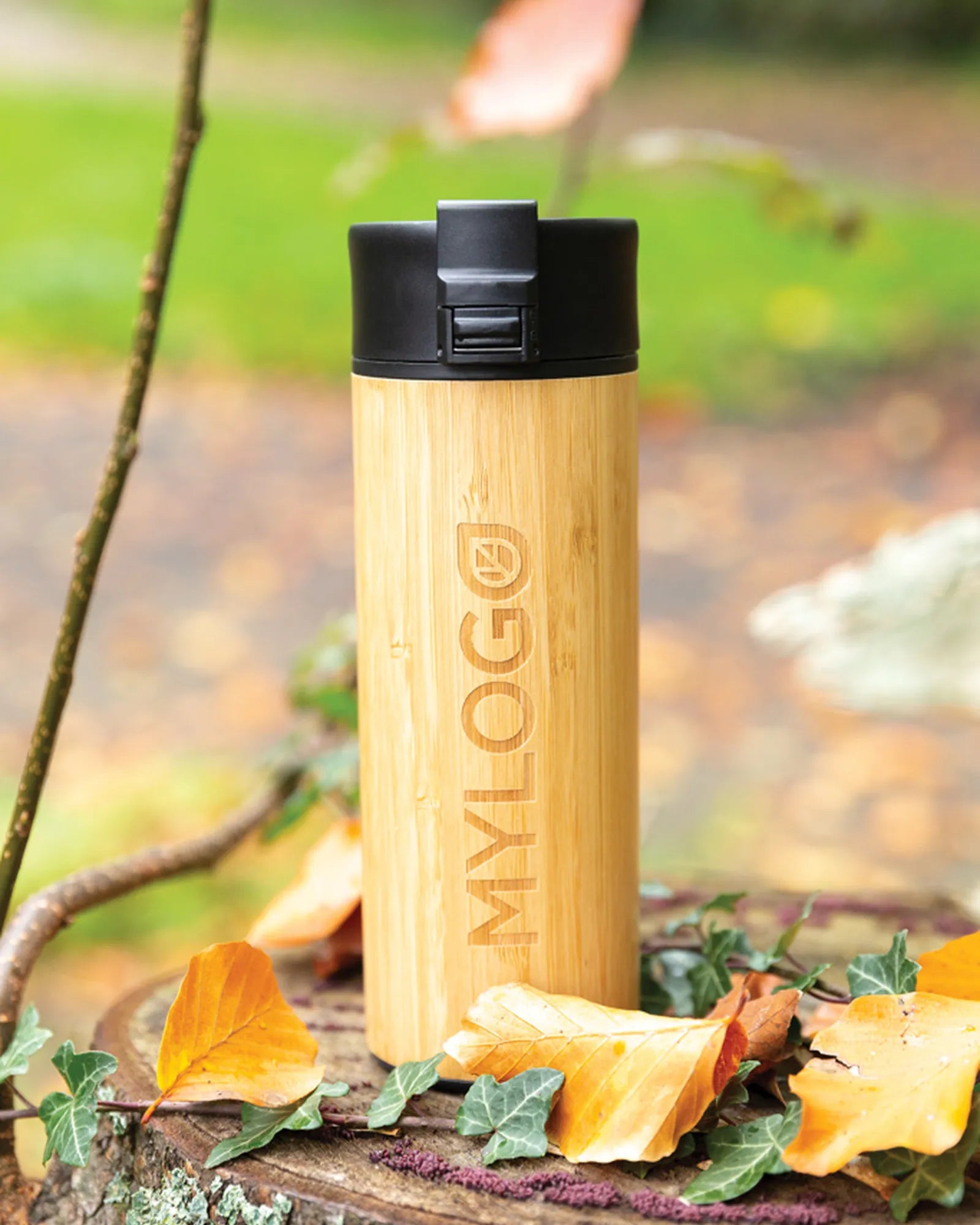 Promotional bamboo insulated mug 450ml - 9