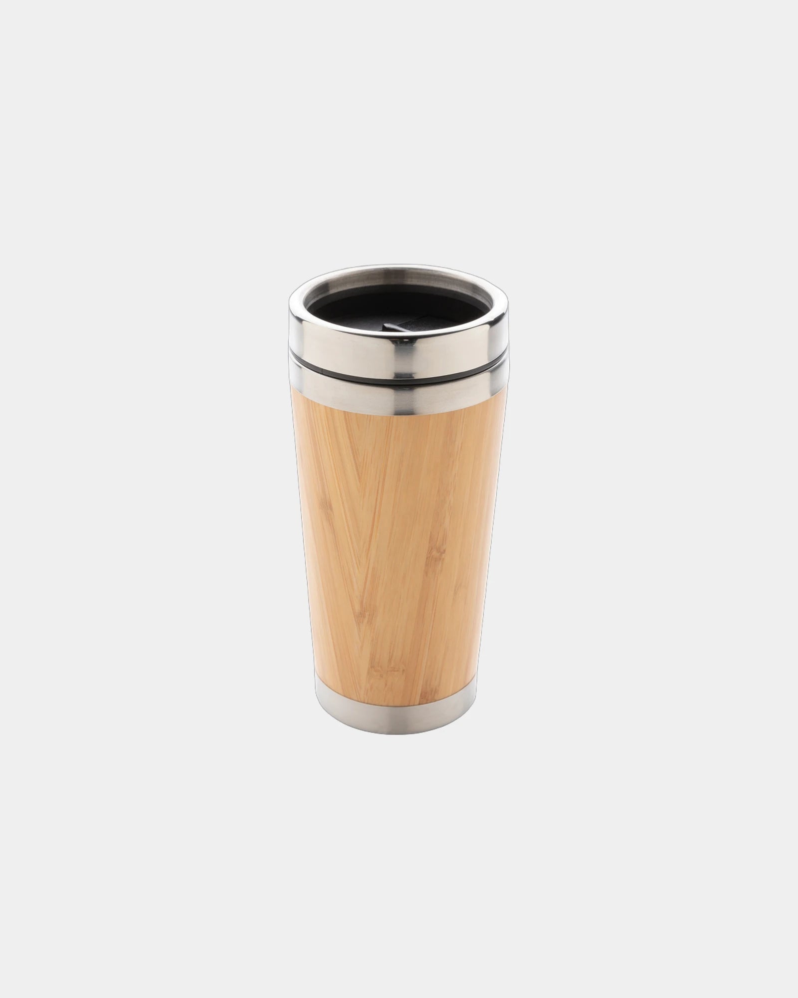 Promotional bamboo double-wall mug 450ml - Brown
