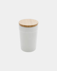 Promotional recycled PP mug with bamboo lid 300ml - White