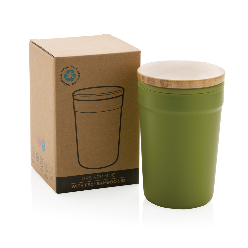 Promotional recycled PP mug with bamboo lid 300ml - 11